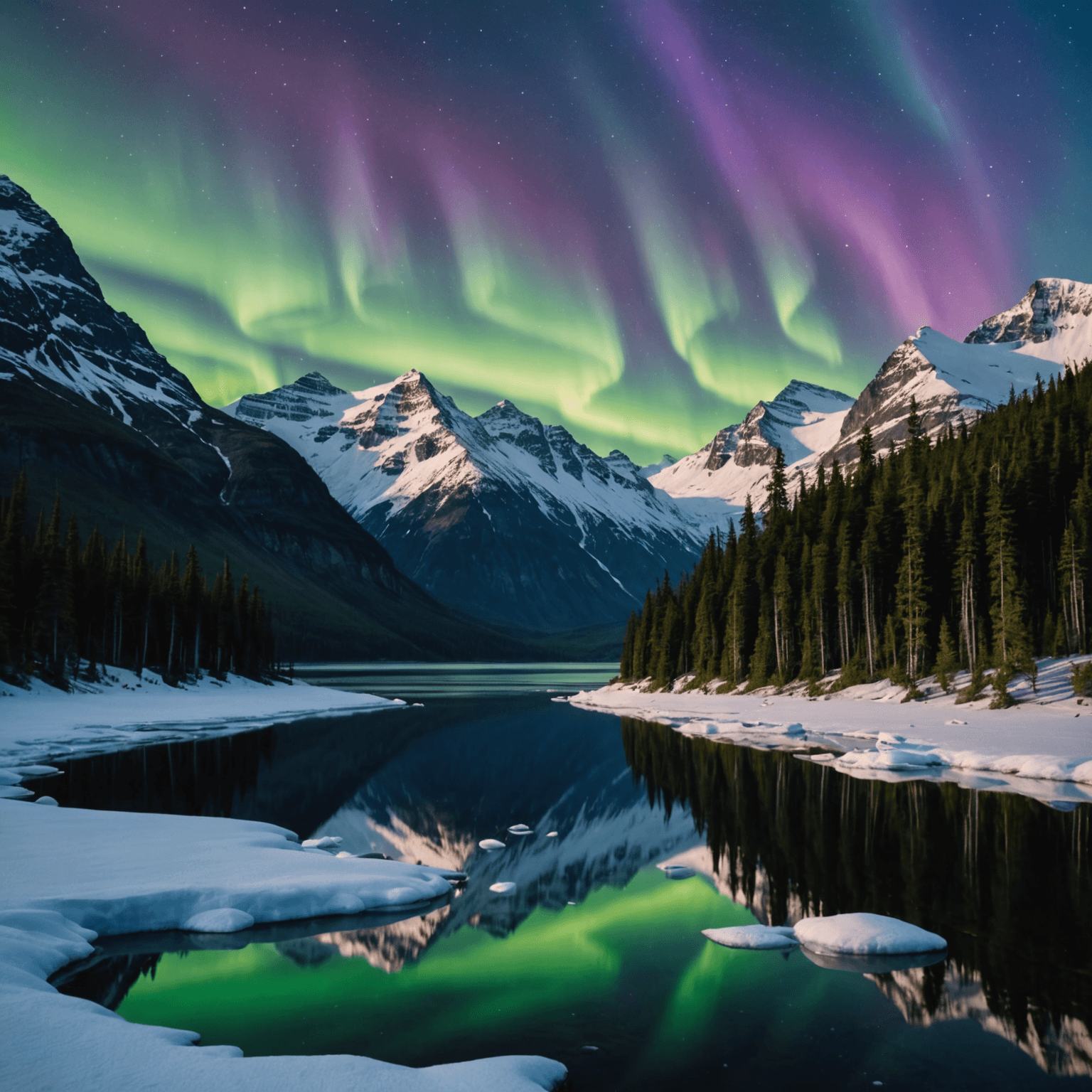 A cozy cabin in Talkeetna with the Northern Lights illuminating the sky, offering a glimpse into the serene beauty of the Alaskan wilderness.