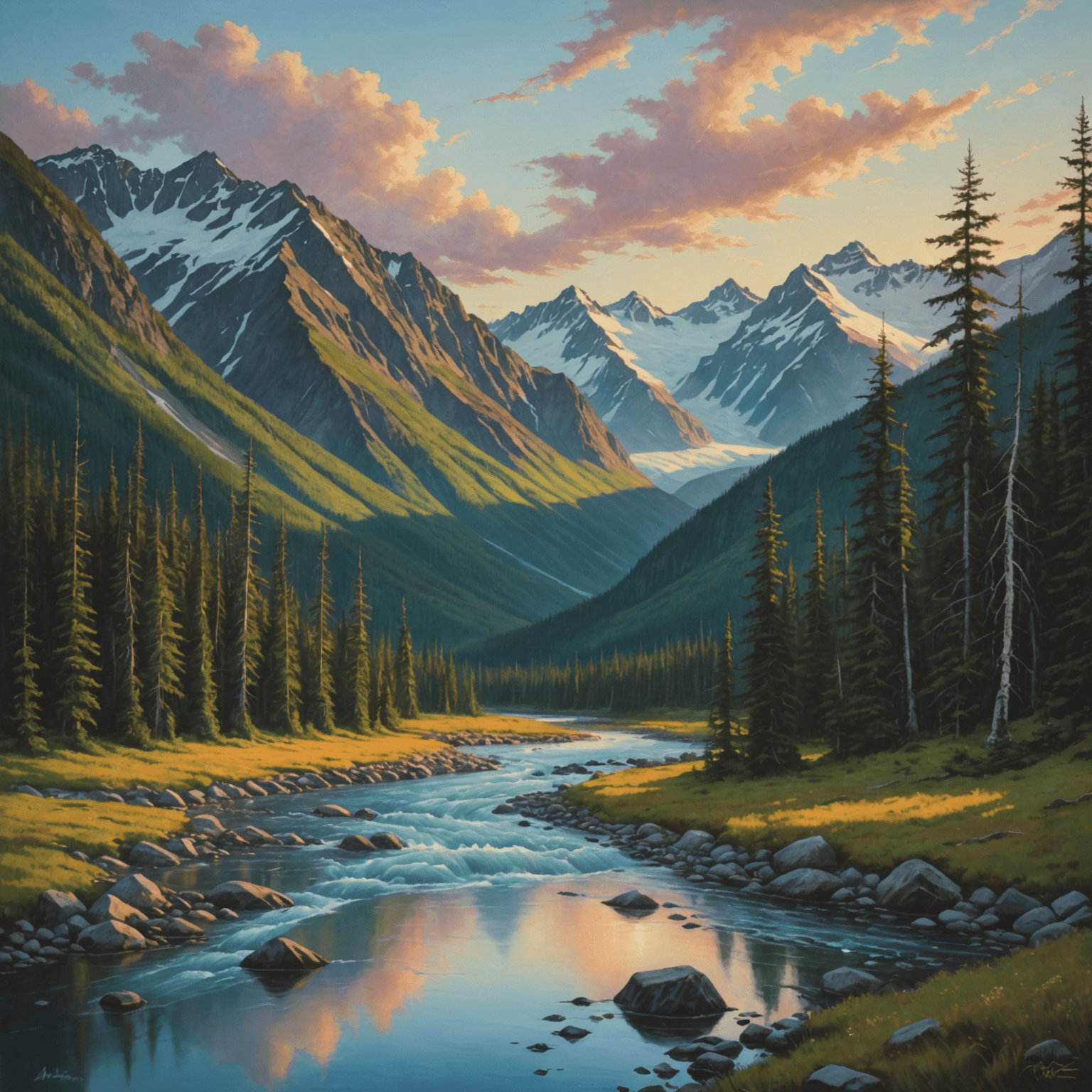 A sled dog team racing in the Iditarod through the snowy Alaskan wilderness.