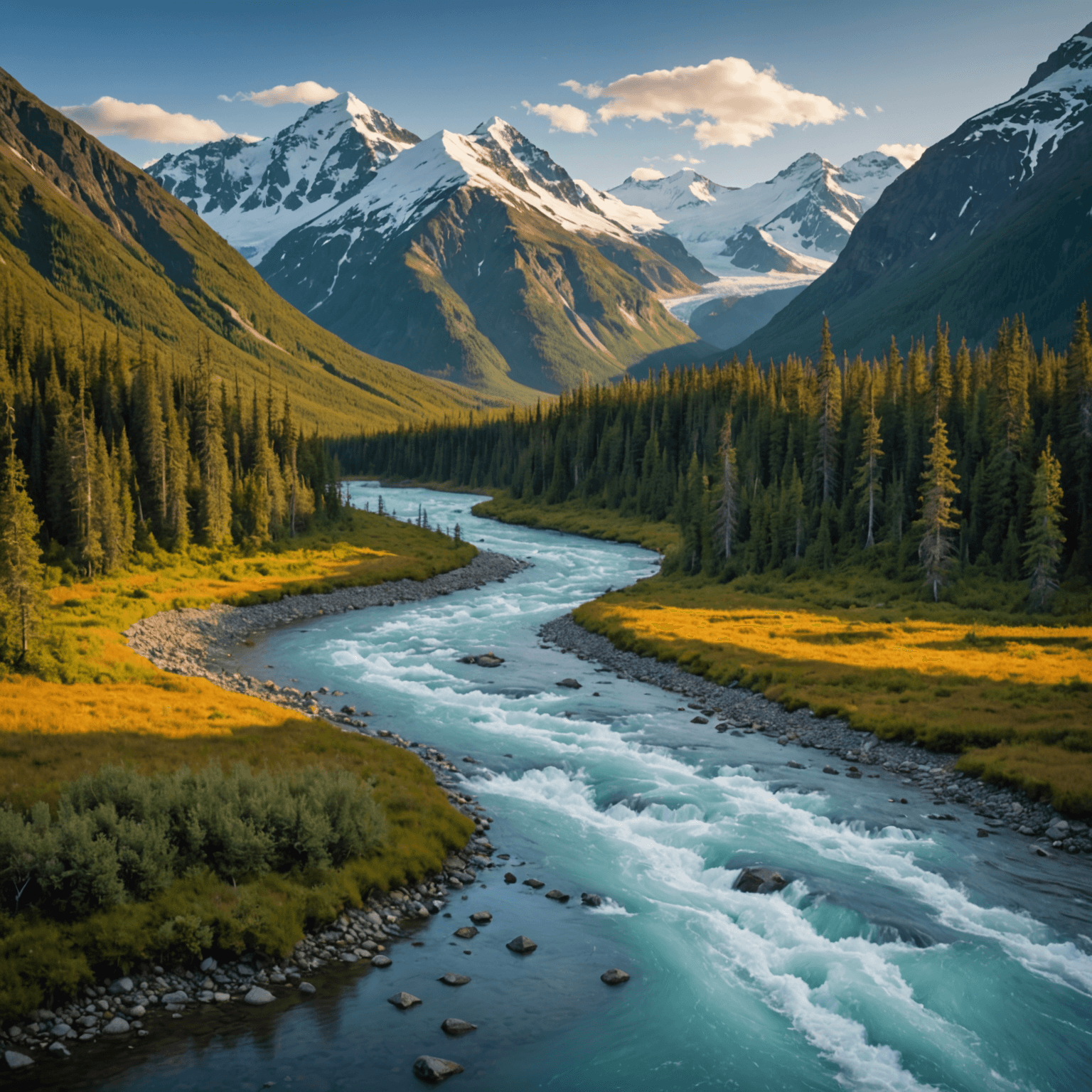 A musher leading a team of sled dogs through the Alaskan wilderness, showcasing the teamwork and bond between them.