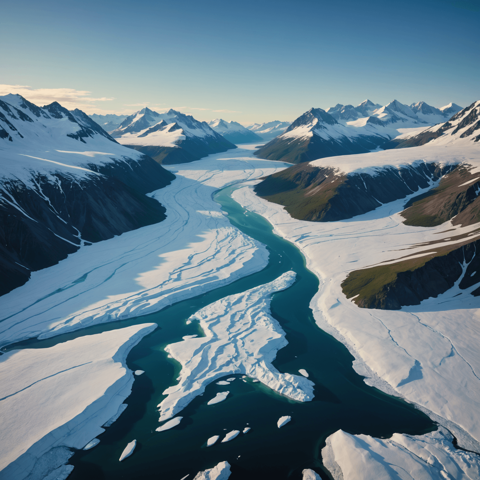 Dog sleds racing through snowy Alaskan wilderness