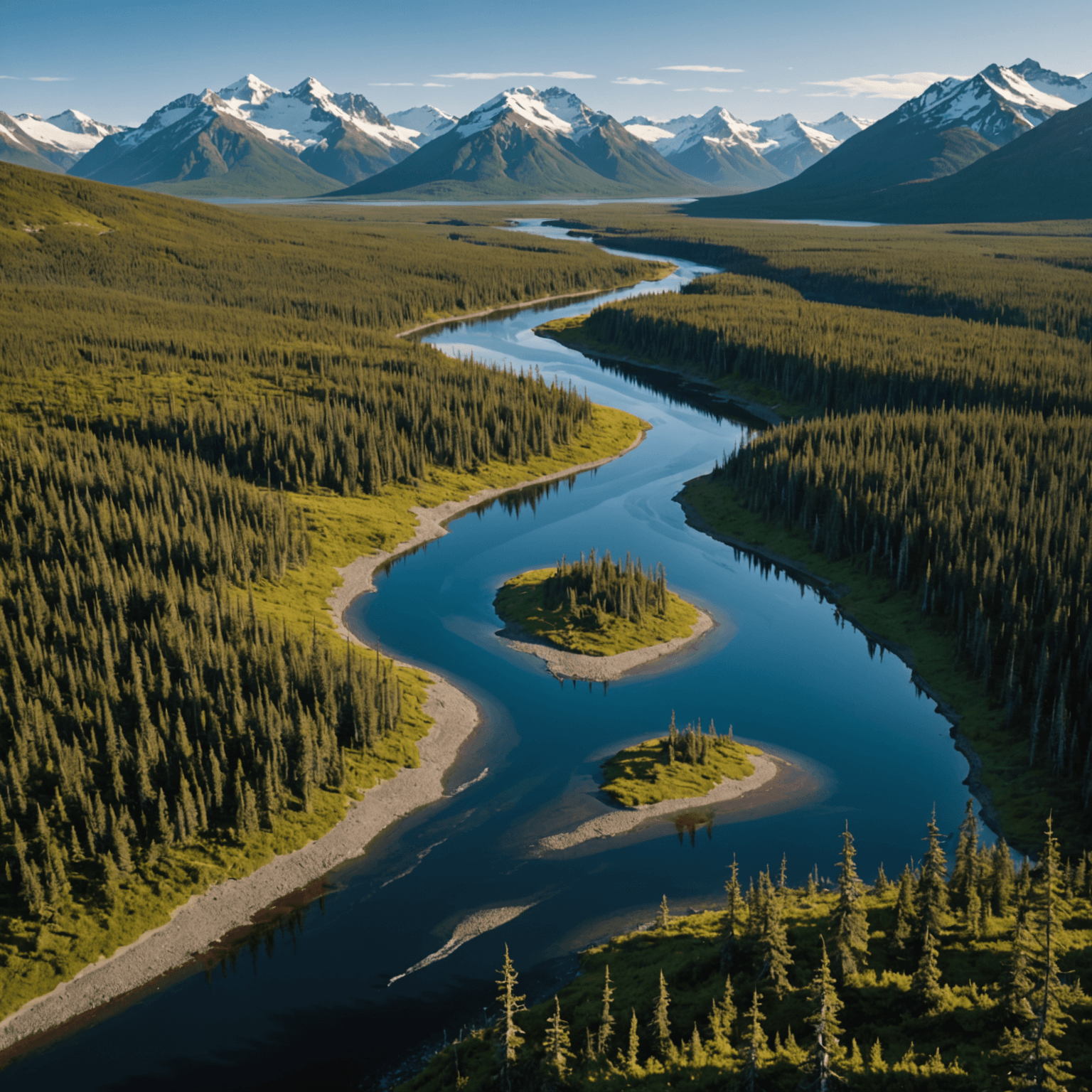 The scenic view of Hatcher Pass, showcasing snow-covered peaks and a clear blue sky.