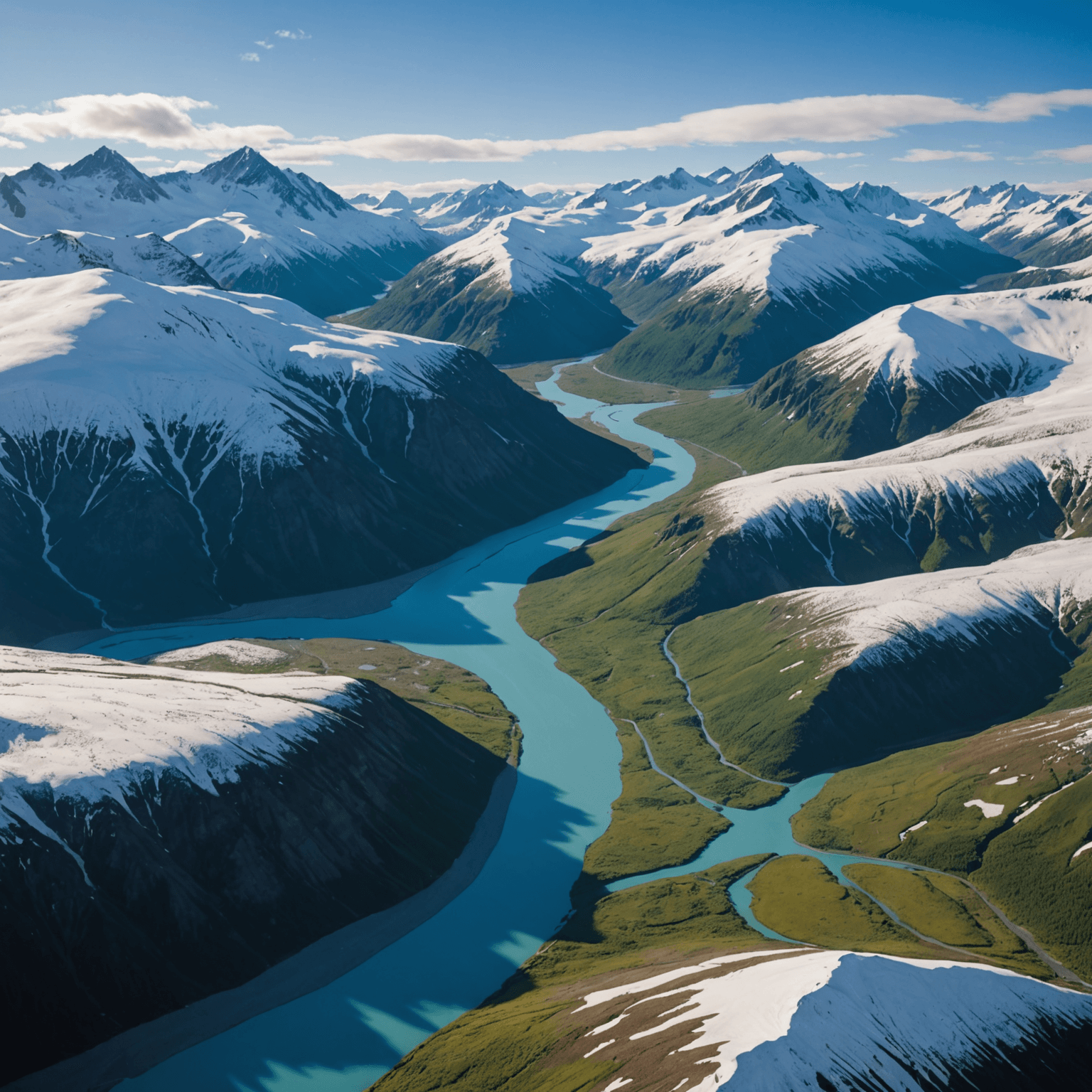 A scenic view of Hatcher Pass from a helicopter