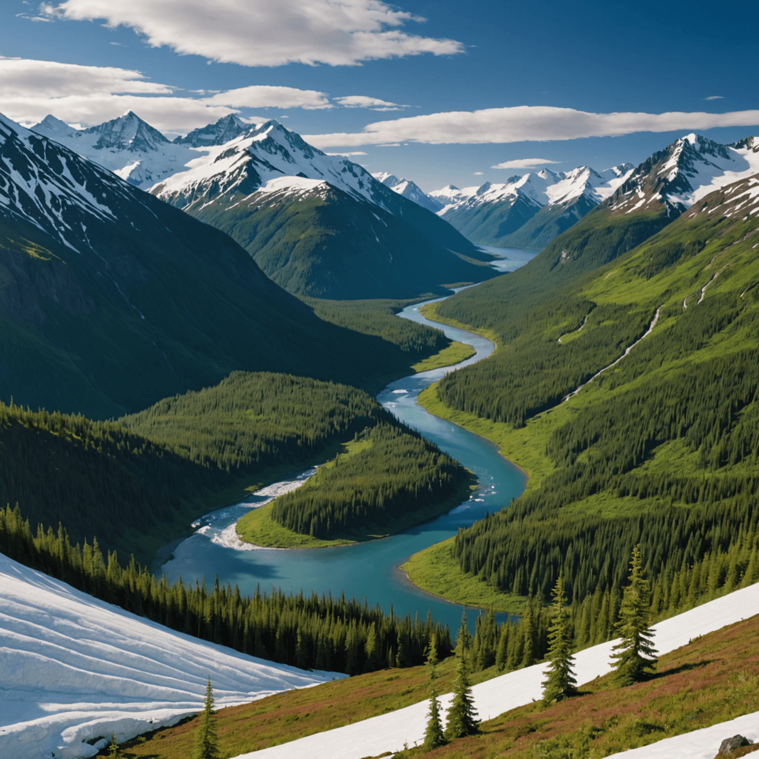 A team of sled dogs pulling a wheeled cart on a glacier during a summer dog sledding tour in Alaska.