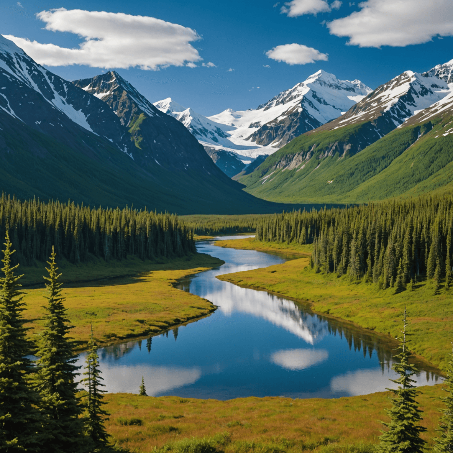 A team of huskies pulling a sled across the Alaskan wilderness