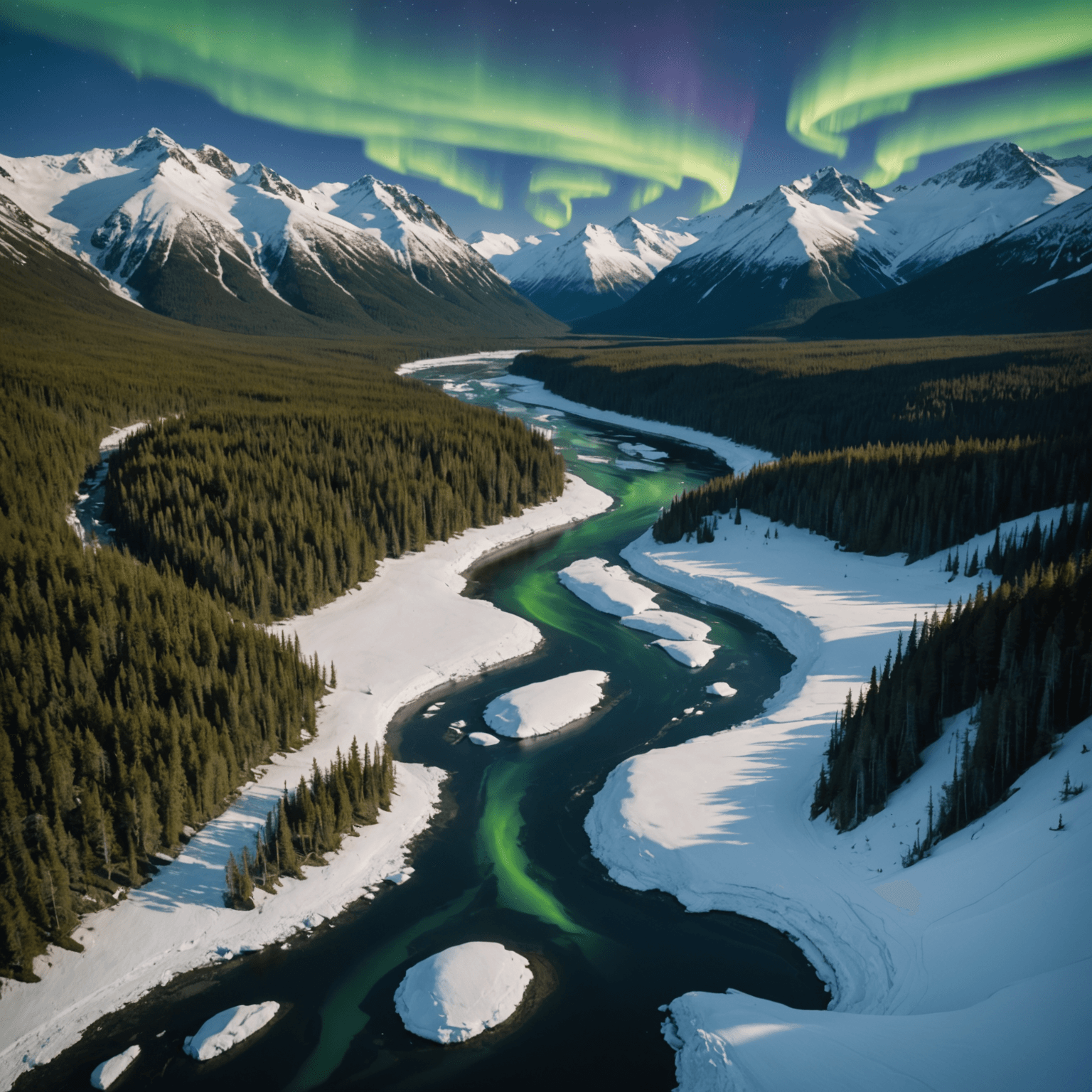 Tourists watching the Northern Lights in Alaska