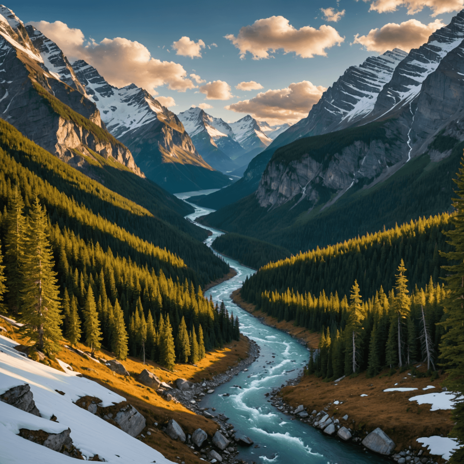 Scenic view of a car traveling along the Alaska Highway