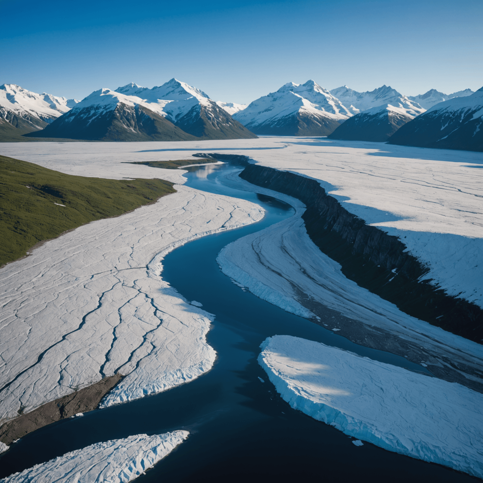An Alaskan Husky team in action, showcasing their power and coordination.