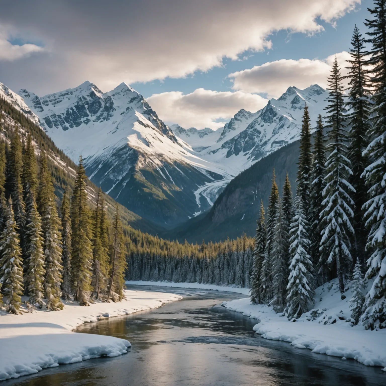A team of sled dogs training in the snow