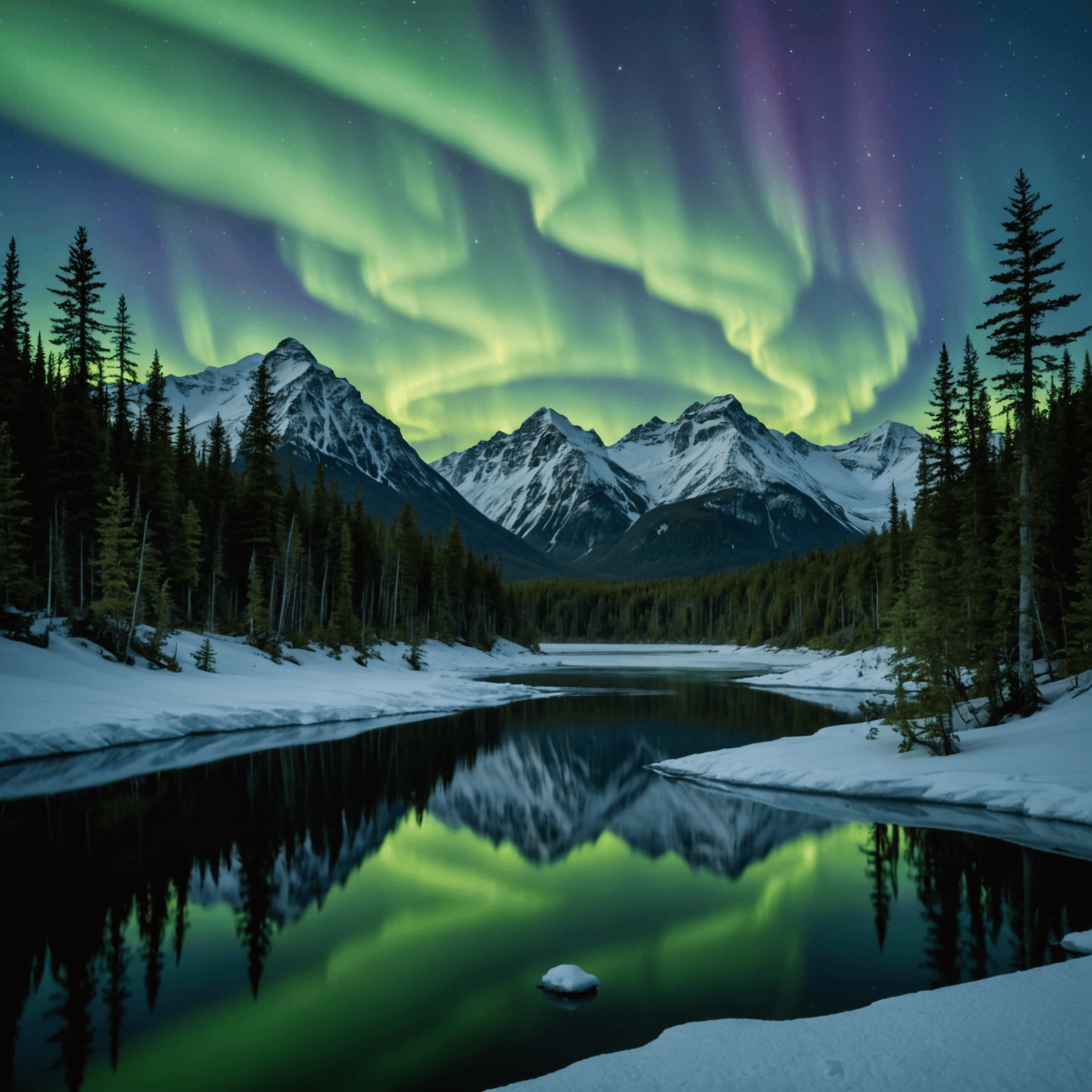 A group of travelers watching the Northern Lights in Alaska