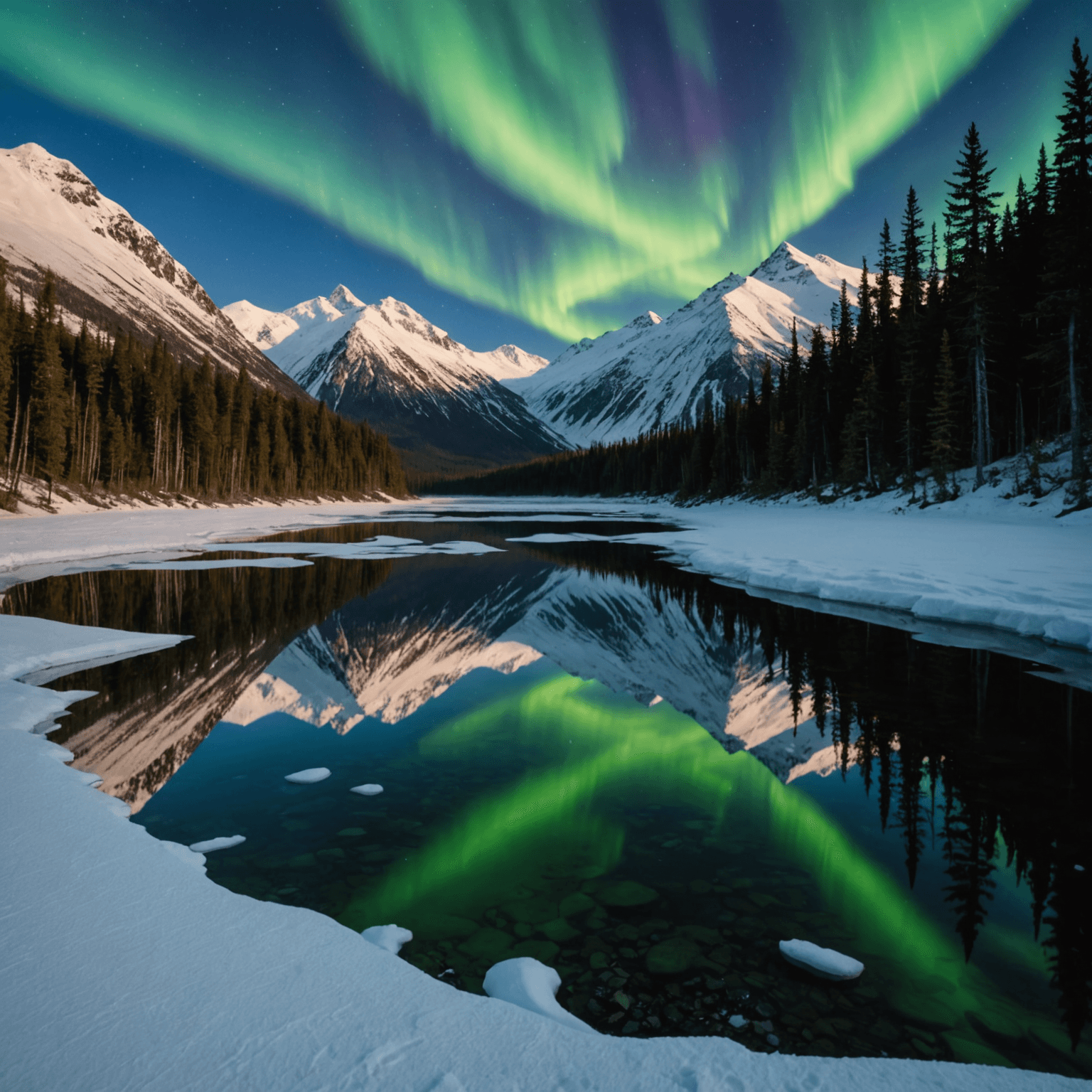 A team of sled dogs running through a snow-covered forest in Willow