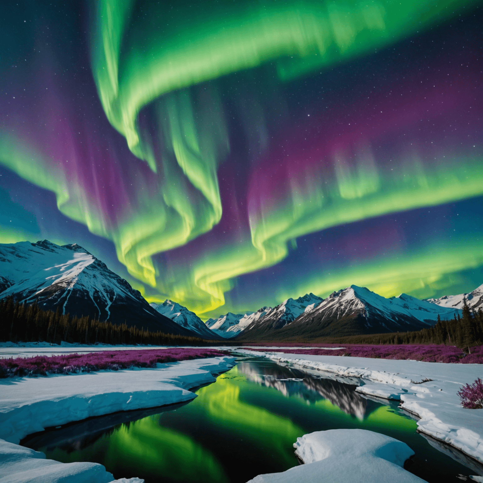 Scenic view of aurora borealis over Anchorage skyline
