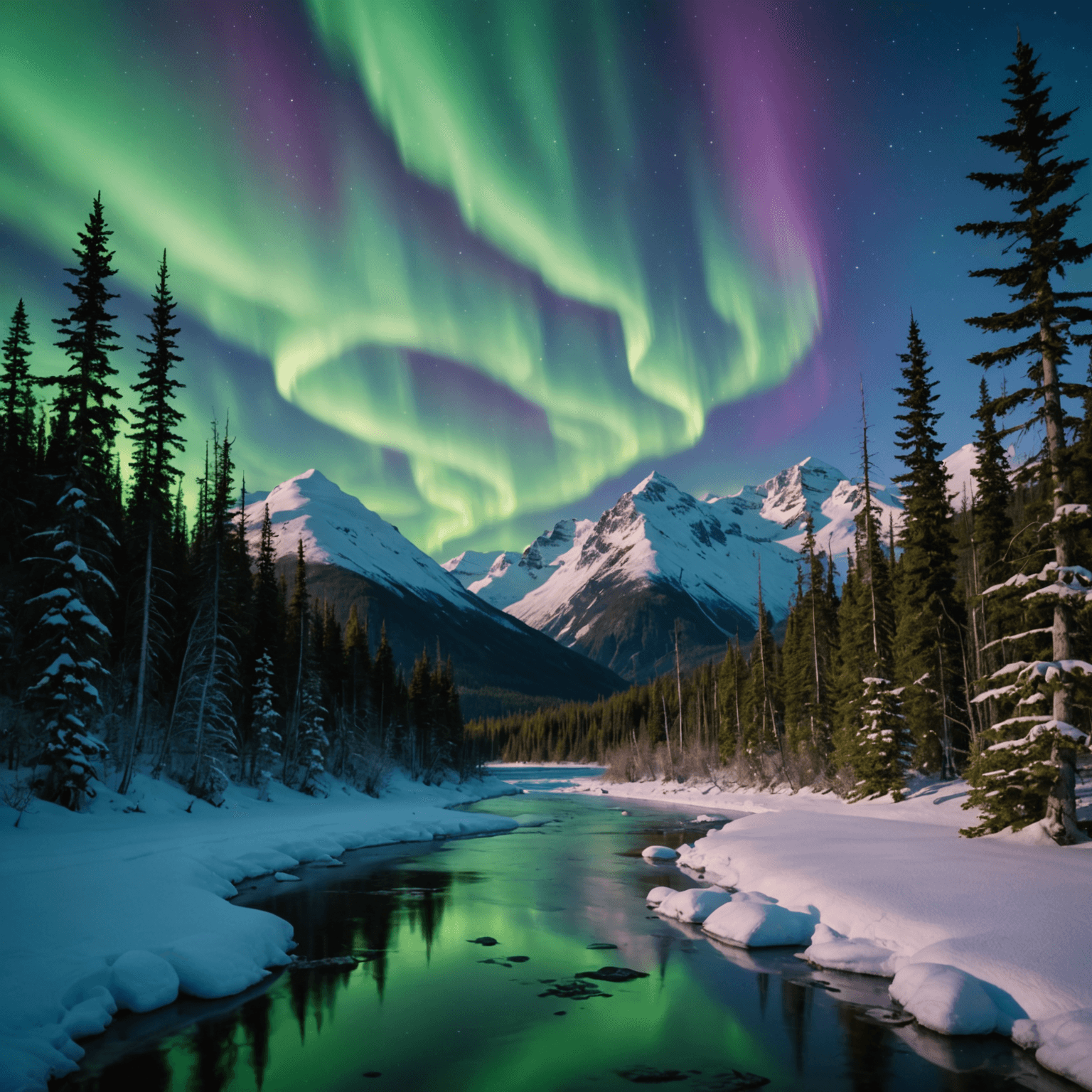 Group of tourists watching the aurora borealis in Anchorage