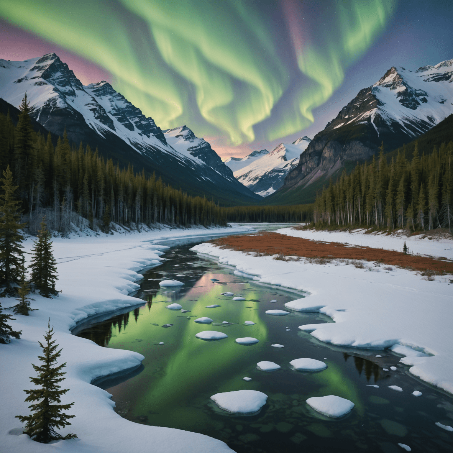Mushers and their sled dogs preparing for a tour in a snowy Alaskan landscape
