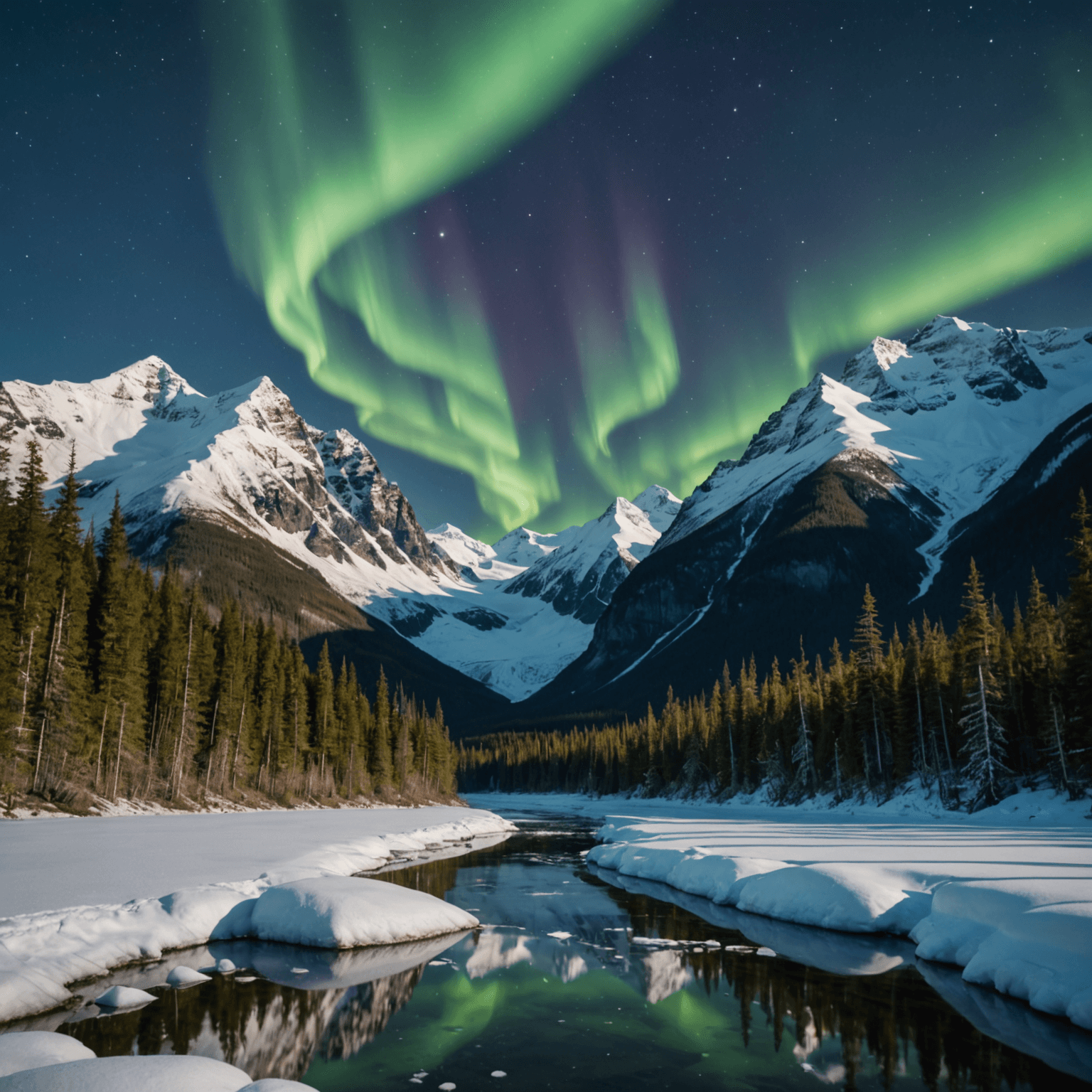 A photographer capturing the Northern Lights with a tripod set up against a starry Alaskan sky.