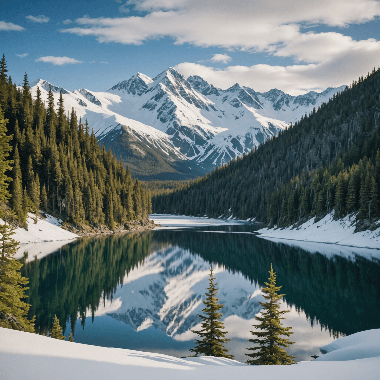 The Northern Lights illuminating the Alaskan night sky in vibrant shades of green and purple.