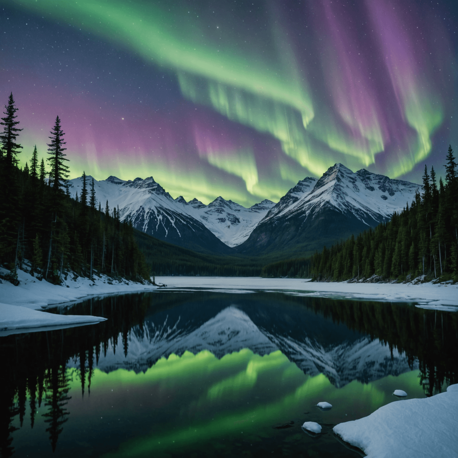 A group of tourists observing the Northern Lights in Northern Alaska.