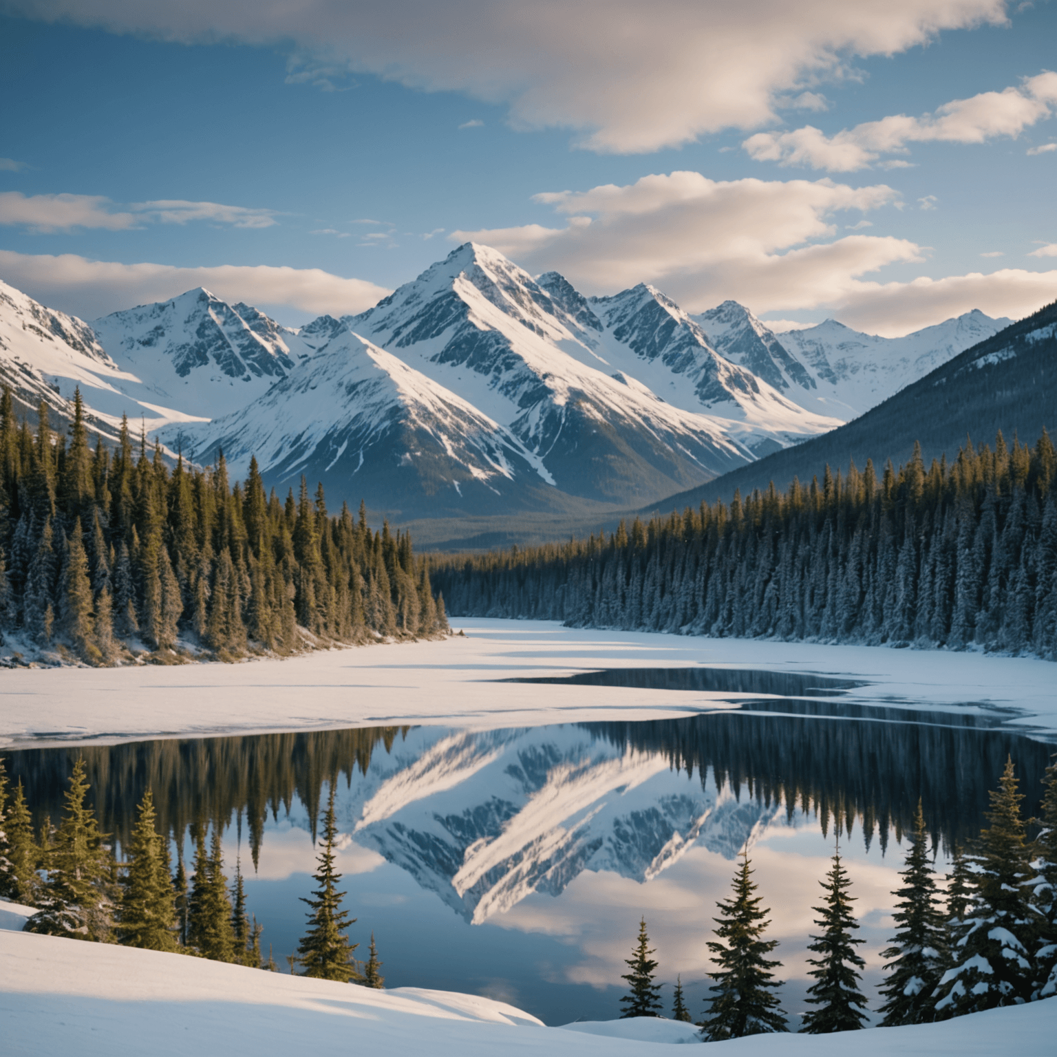 A cozy cabin nestled in the snowy woods of Talkeetna