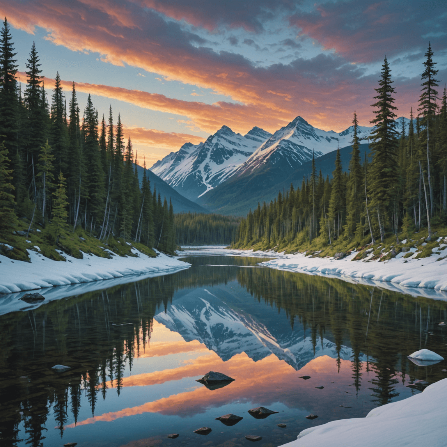 A team of Alaskan Huskies pulling a sled through a snowy landscape