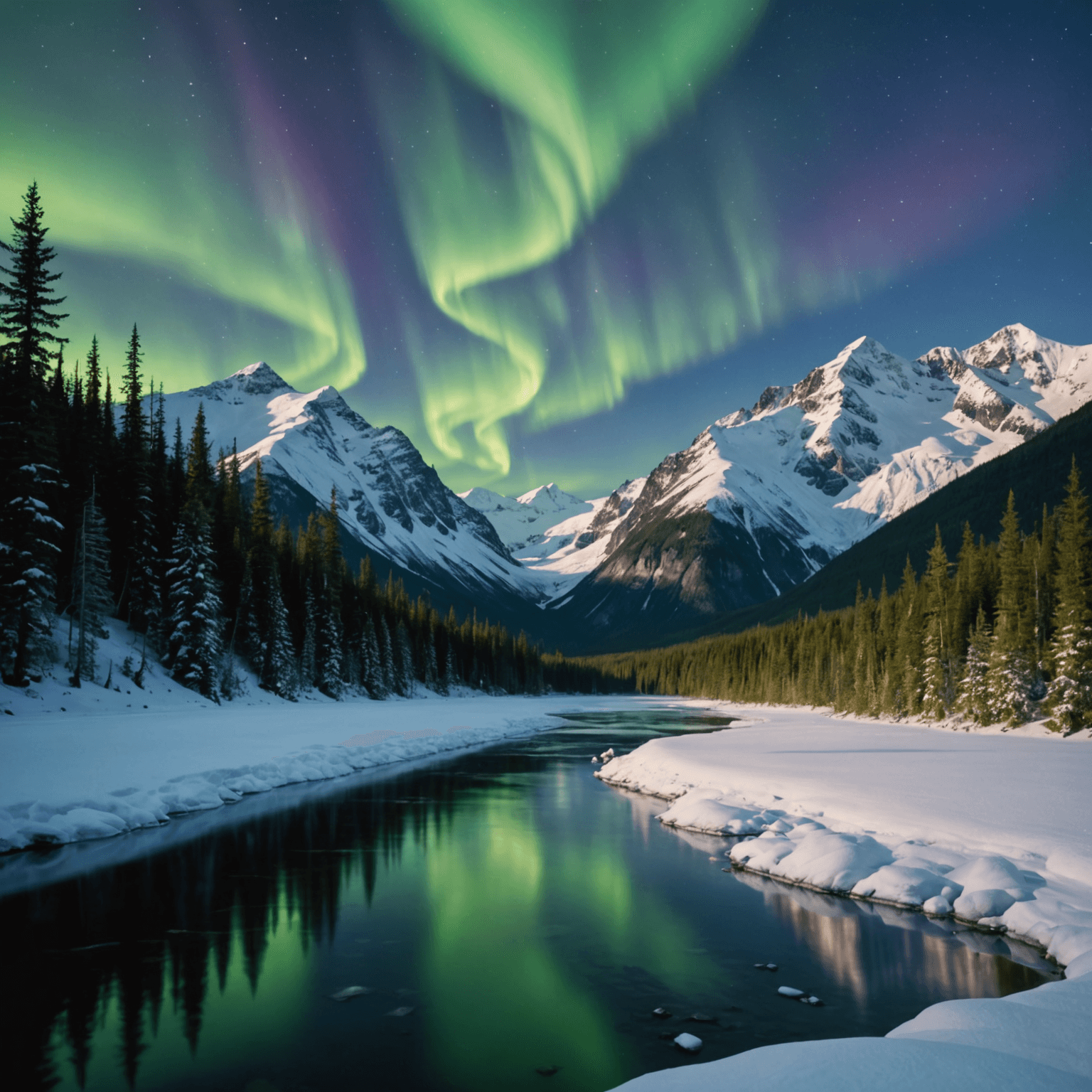 wide view of Alaskan mountains and valley