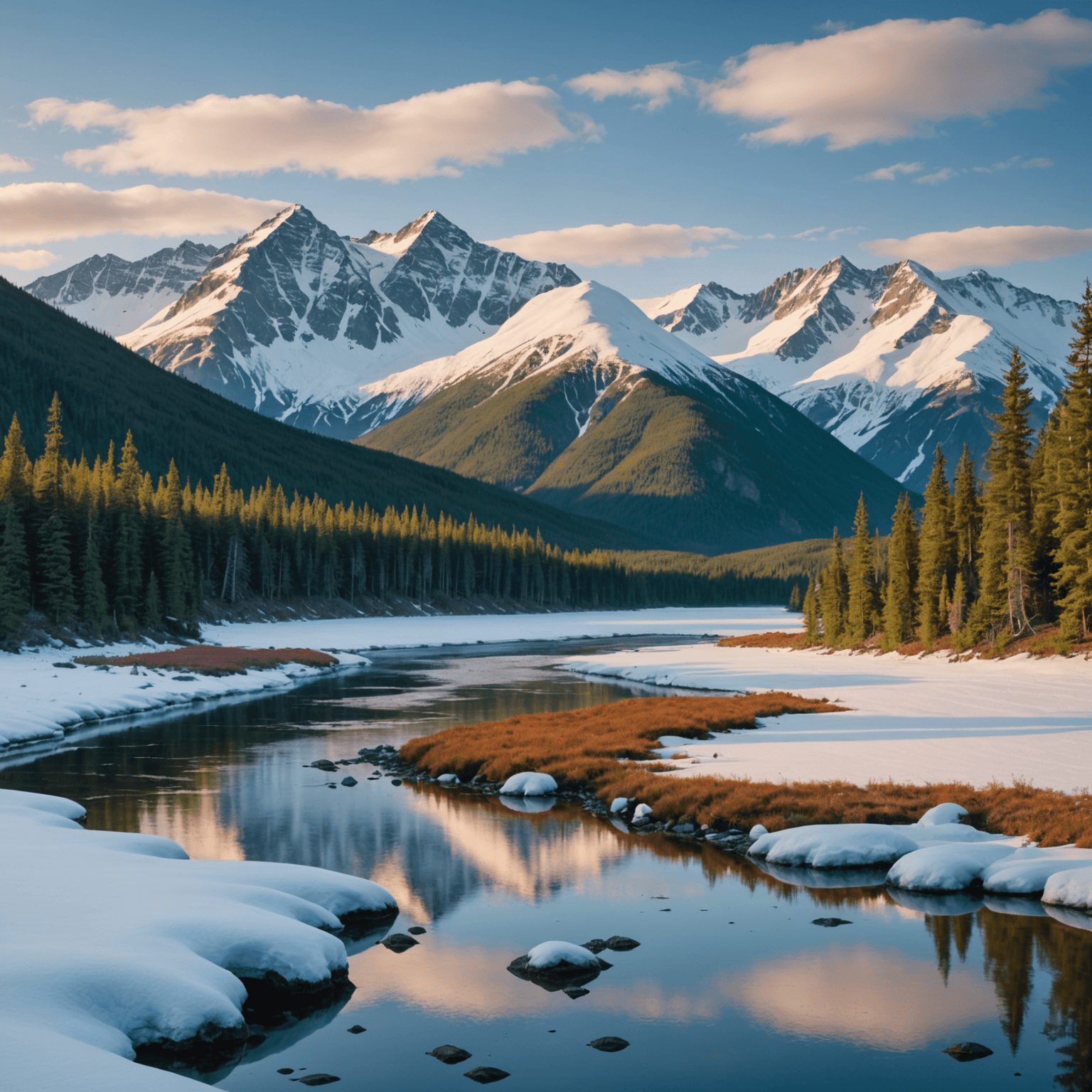 A group of tourists enjoying a summer dog sled ride with a backdrop of Alaskan mountains