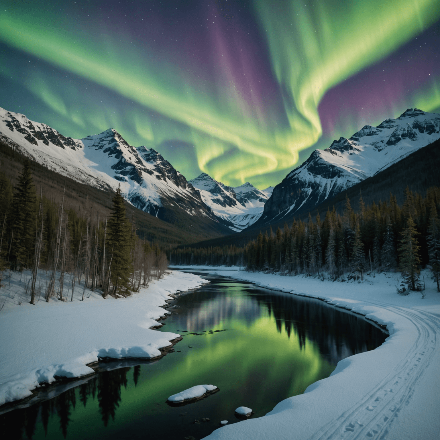 wide view of Alaskan mountains and valley