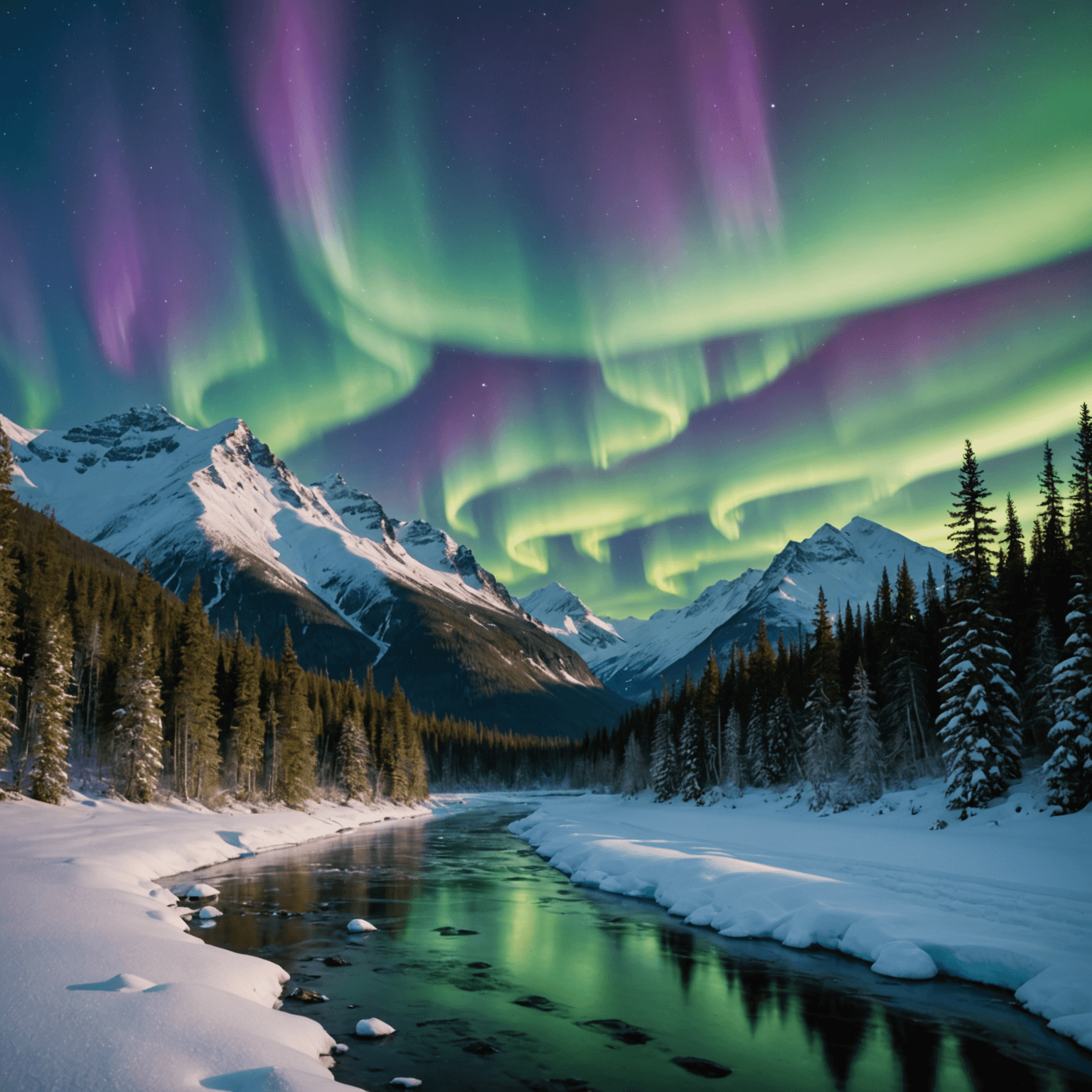 A group of tourists enjoying the Northern Lights, bundled up in warm clothing.