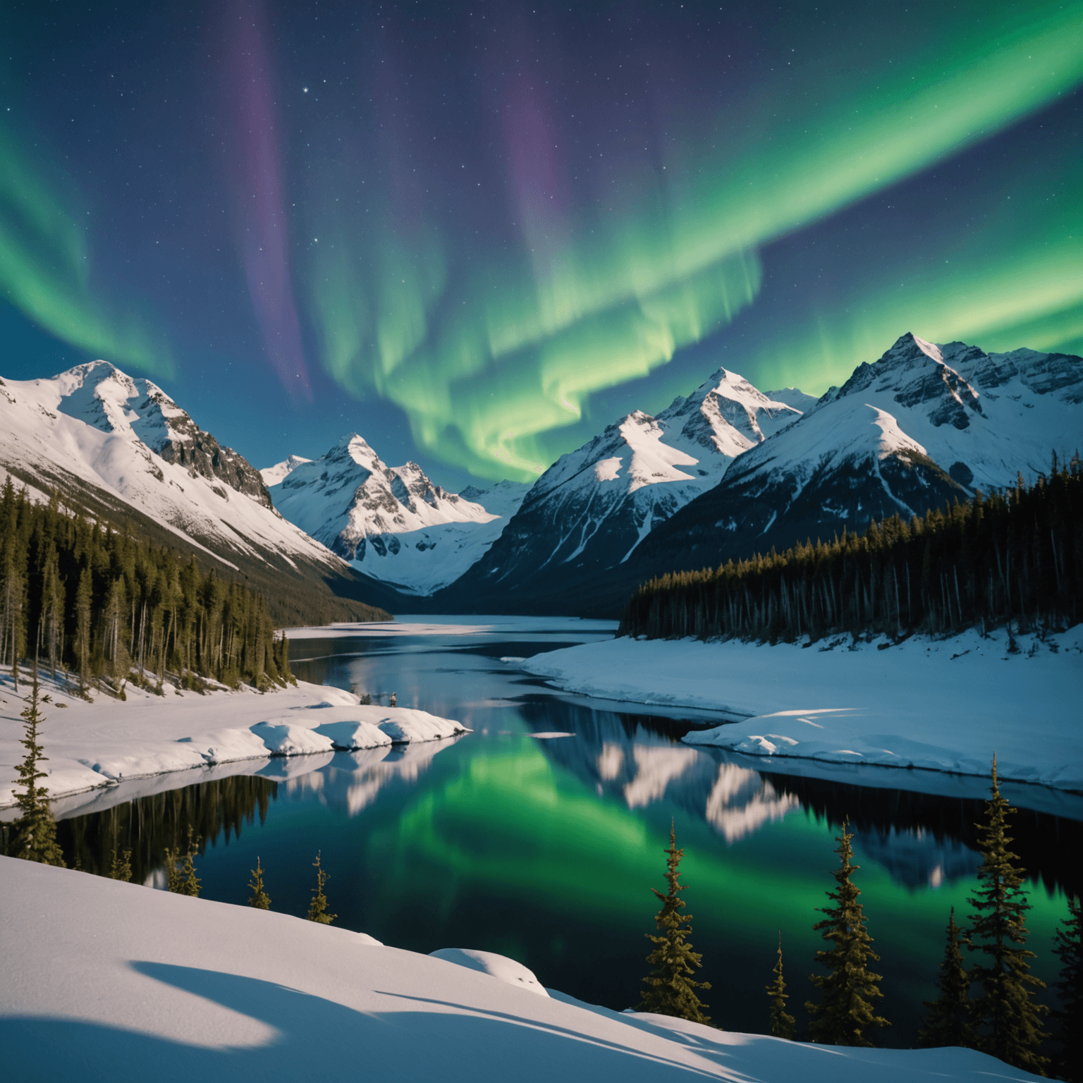 Sled dogs training in a snowy Alaskan landscape under clear blue skies