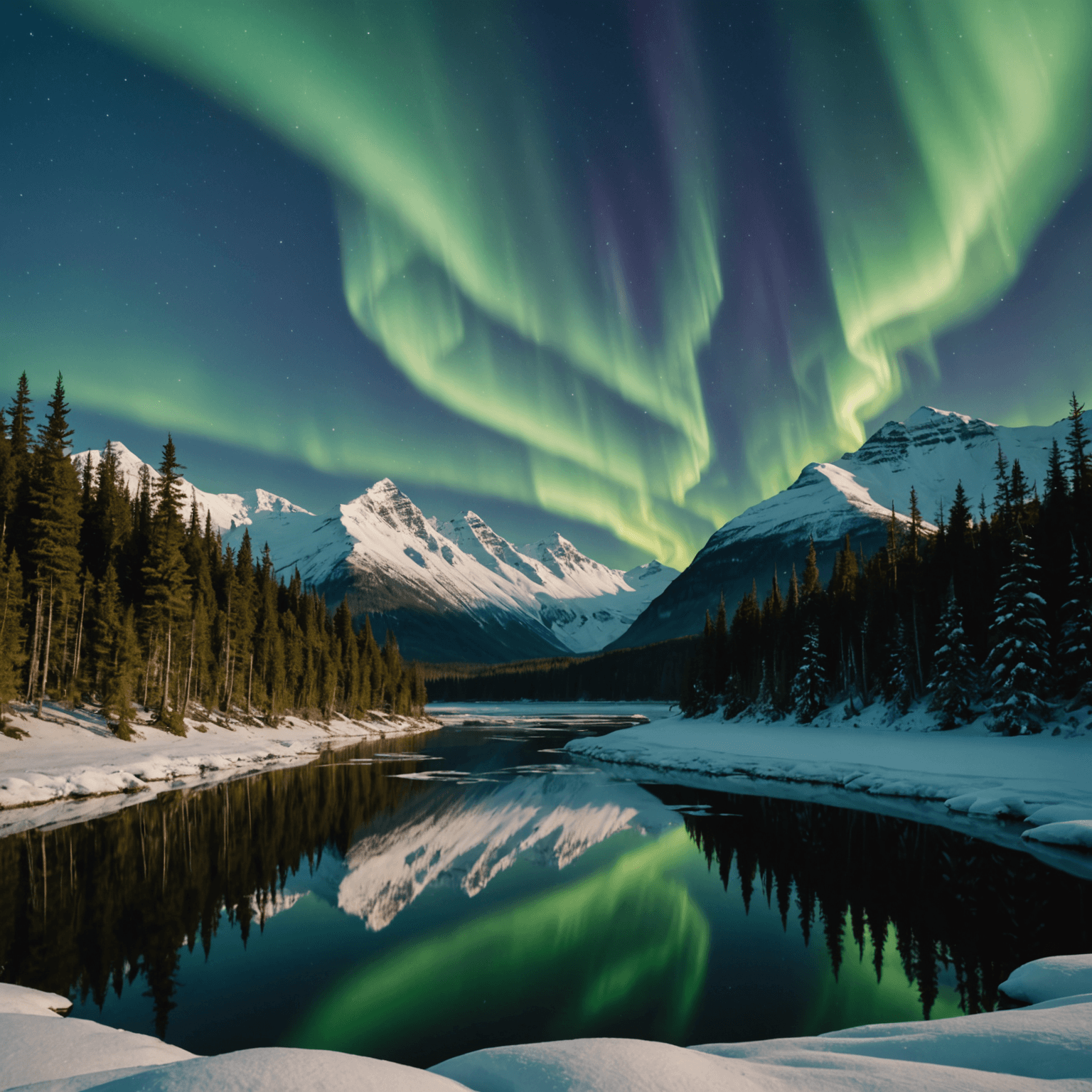 A group of people enjoying a dog sled ride in the snowy Alaskan wilderness.
