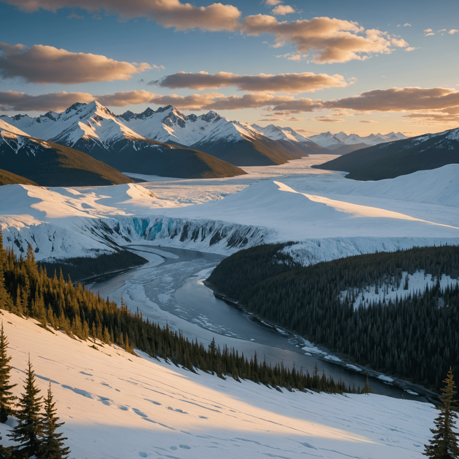 A cozy lodge nestled in a snowy landscape under the Northern Lights.