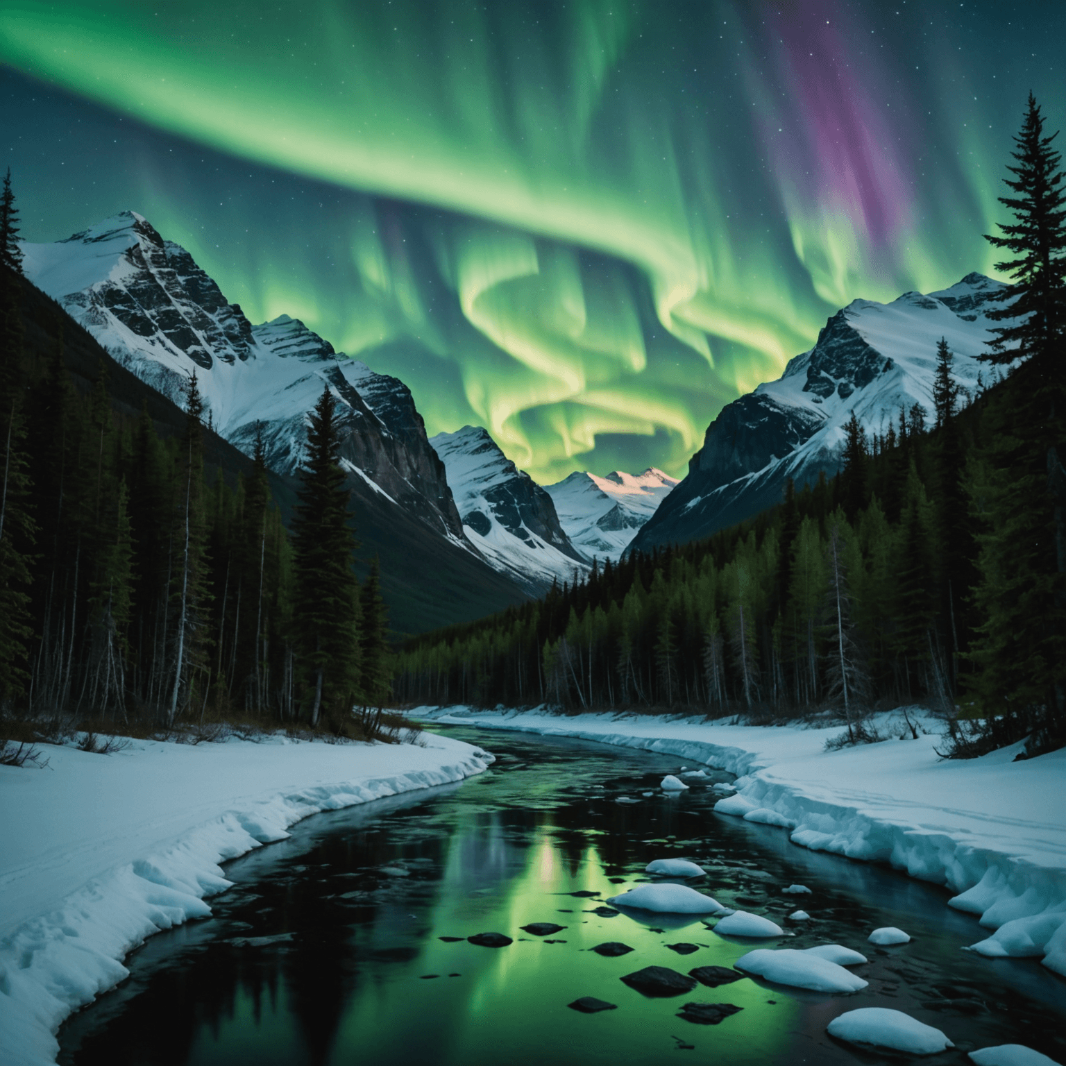 Northern Lights illuminating the sky over Hatcher Pass.
