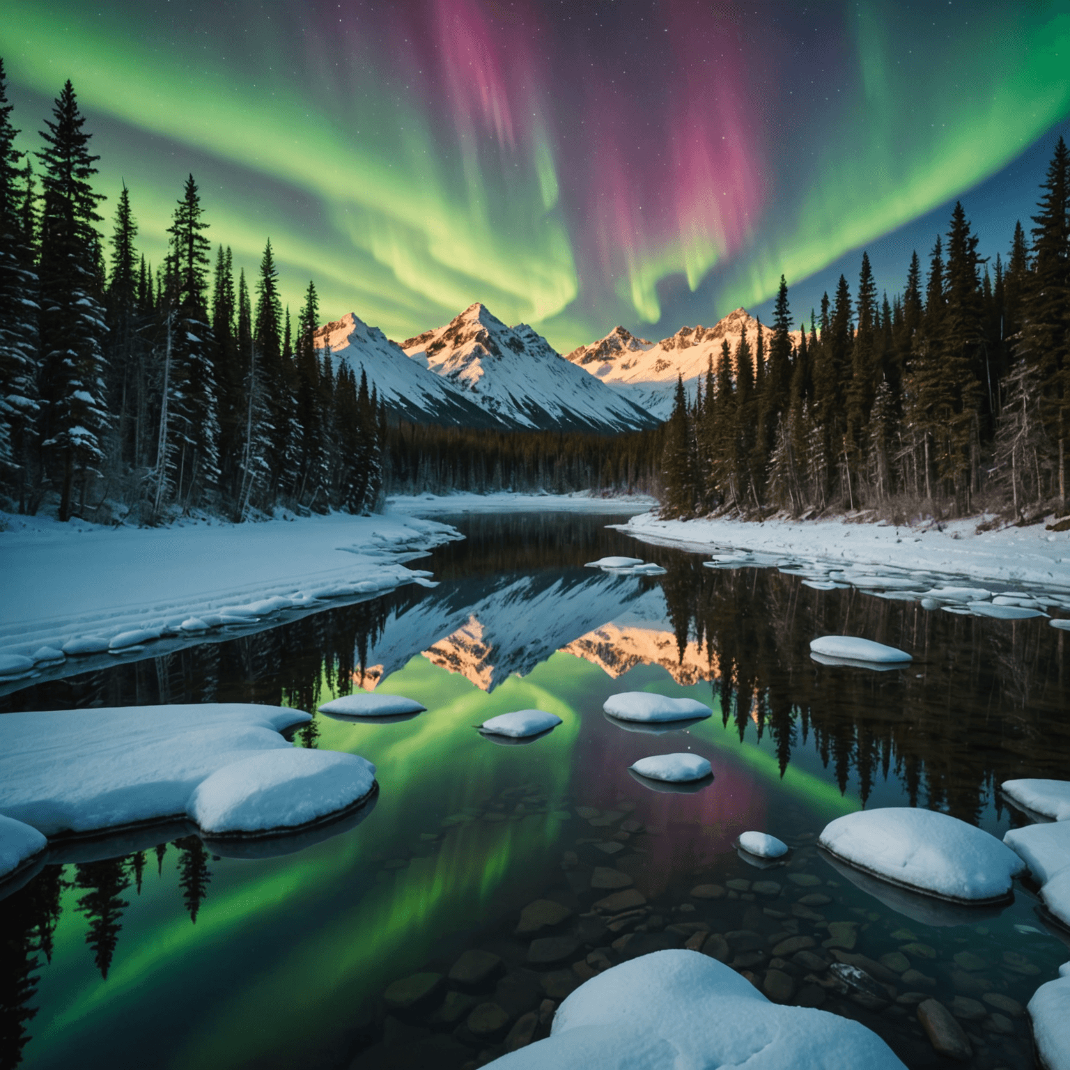 wide view of Alaskan mountains and valley