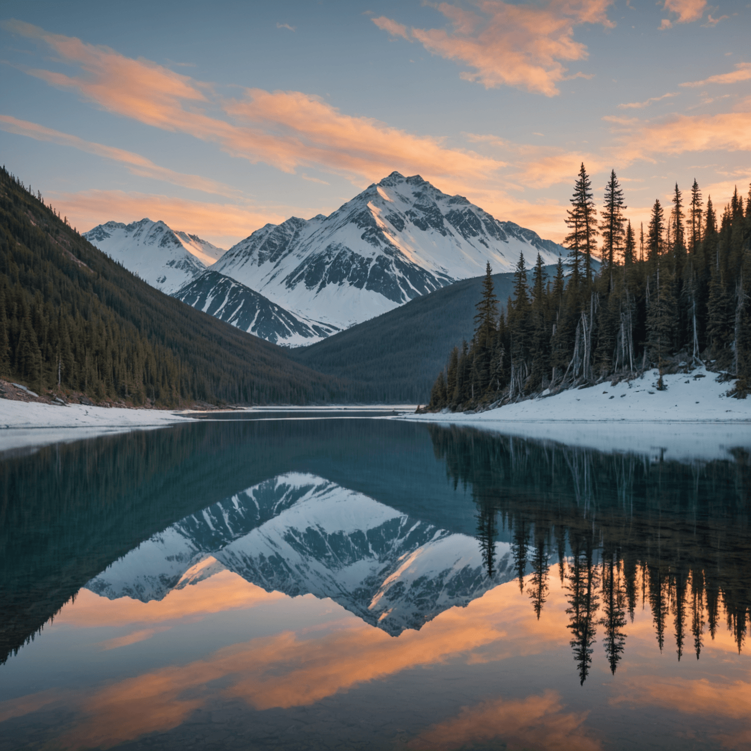 A cozy interior of a Talkeetna cabin with a view of the snowy landscape outside, inviting travelers to relax after a day of adventure.