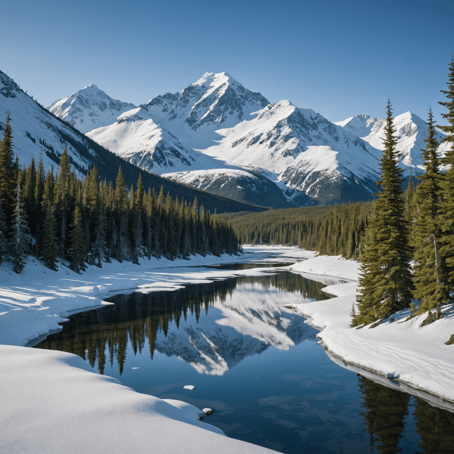 A sprint sled gliding over a snowy Alaskan landscape