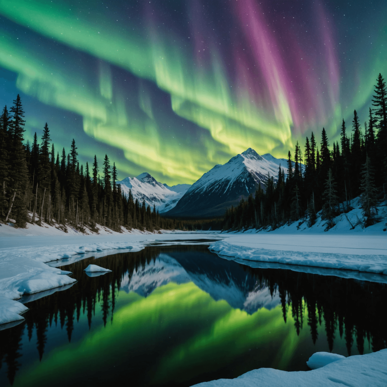 wide view of Alaskan mountains and valley