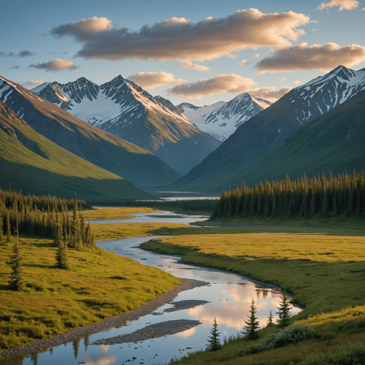 An Alaskan family enjoying a fishing trip on a serene river, surrounded by lush greenery.