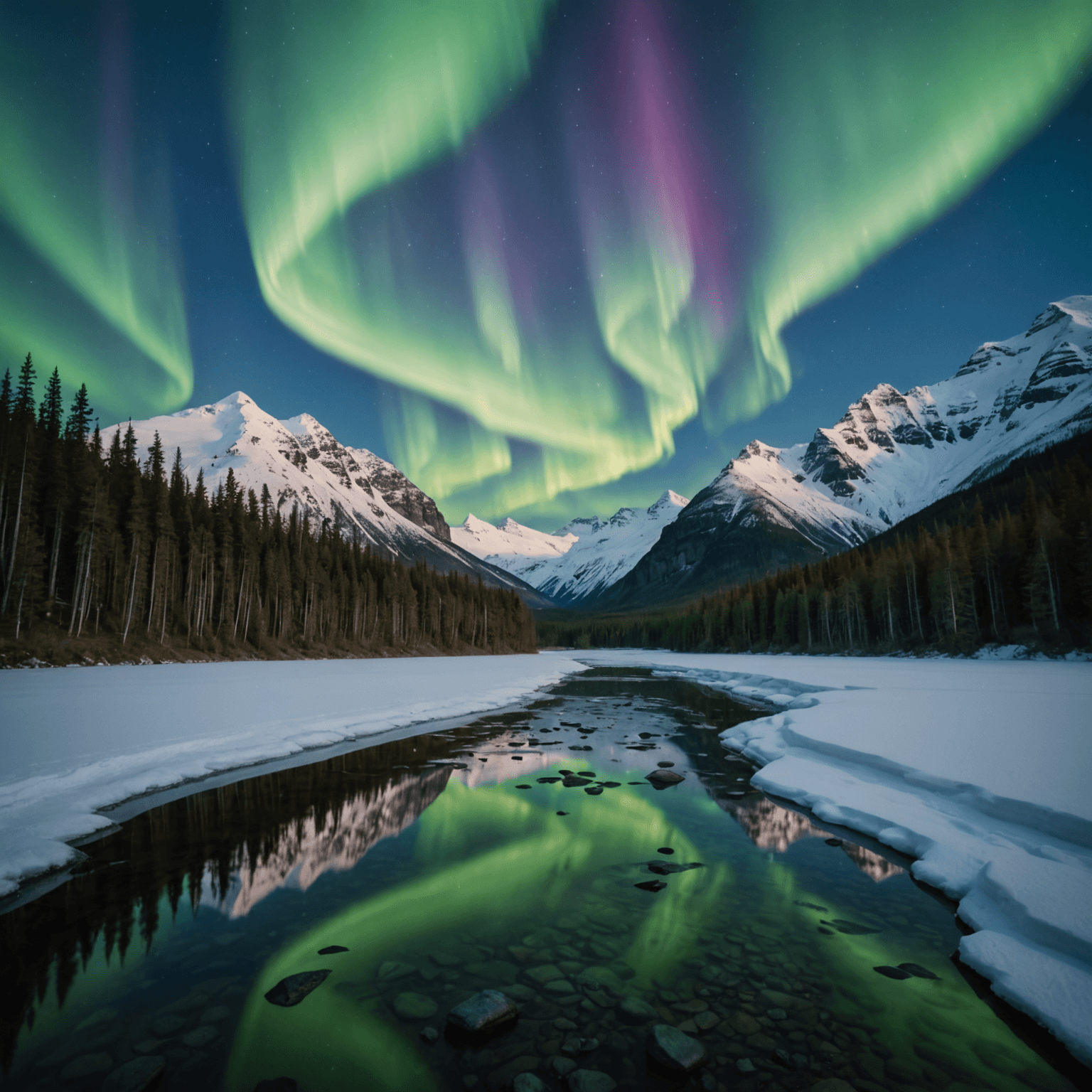 wide view of Alaskan mountains and valley