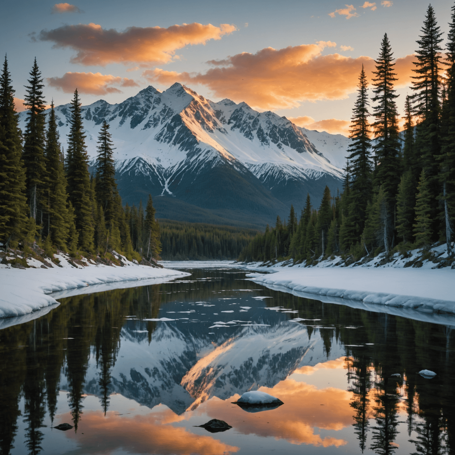 Snowmobilers navigating a trail in the Talkeetna Mountains