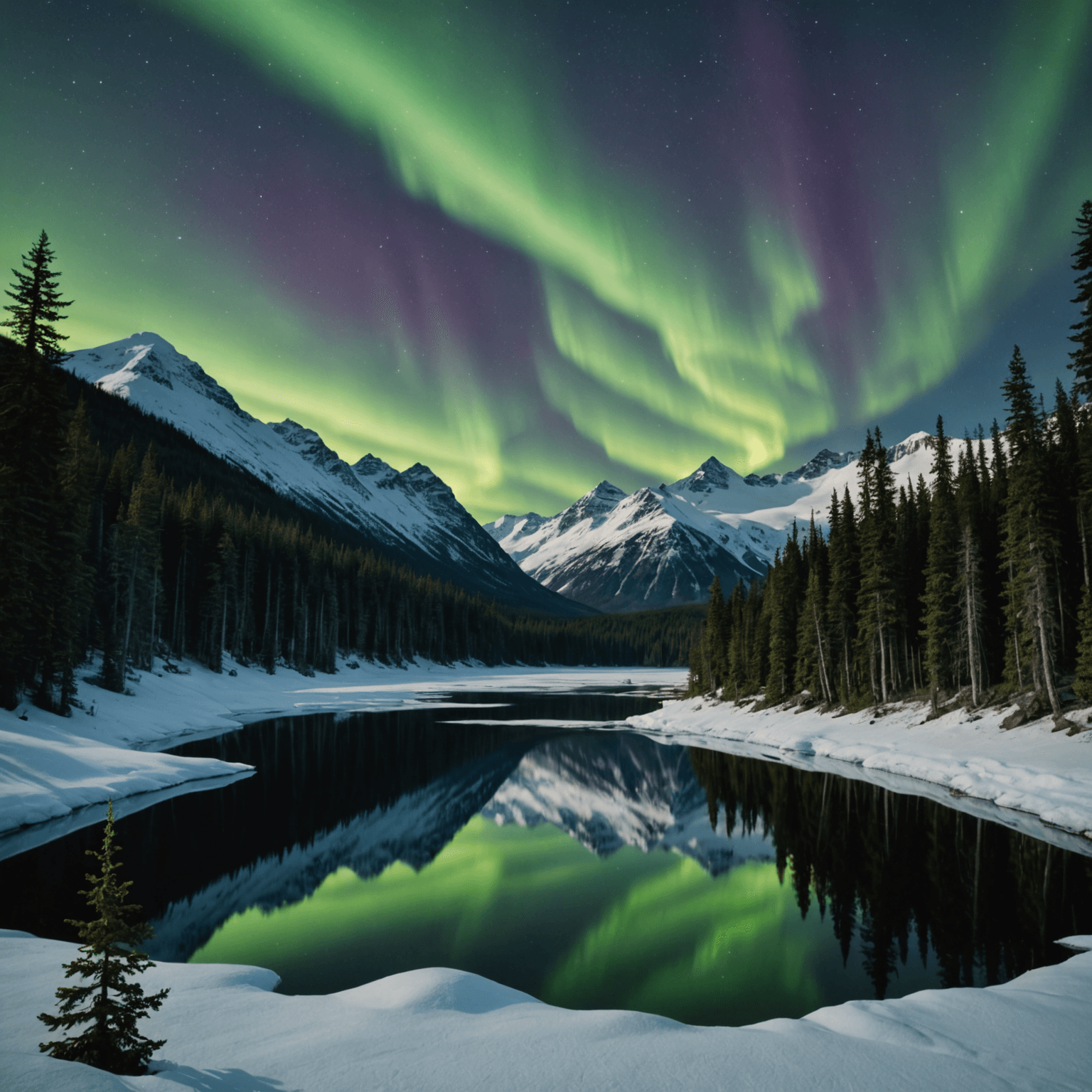 An Alaskan snow machine traversing a snowy landscape, showcasing its adaptability to the harsh winter conditions.