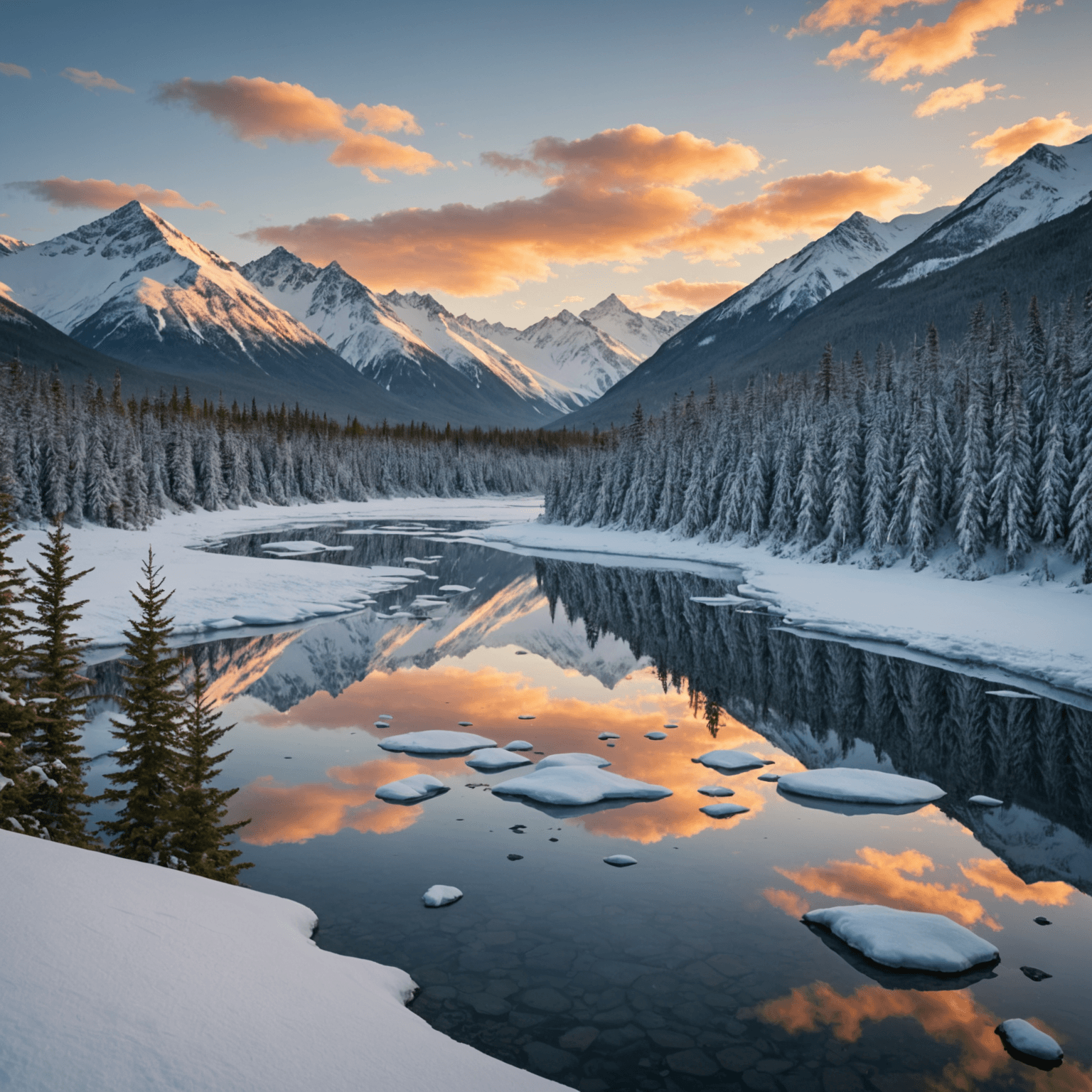 Snowmobiles with Denali in the background