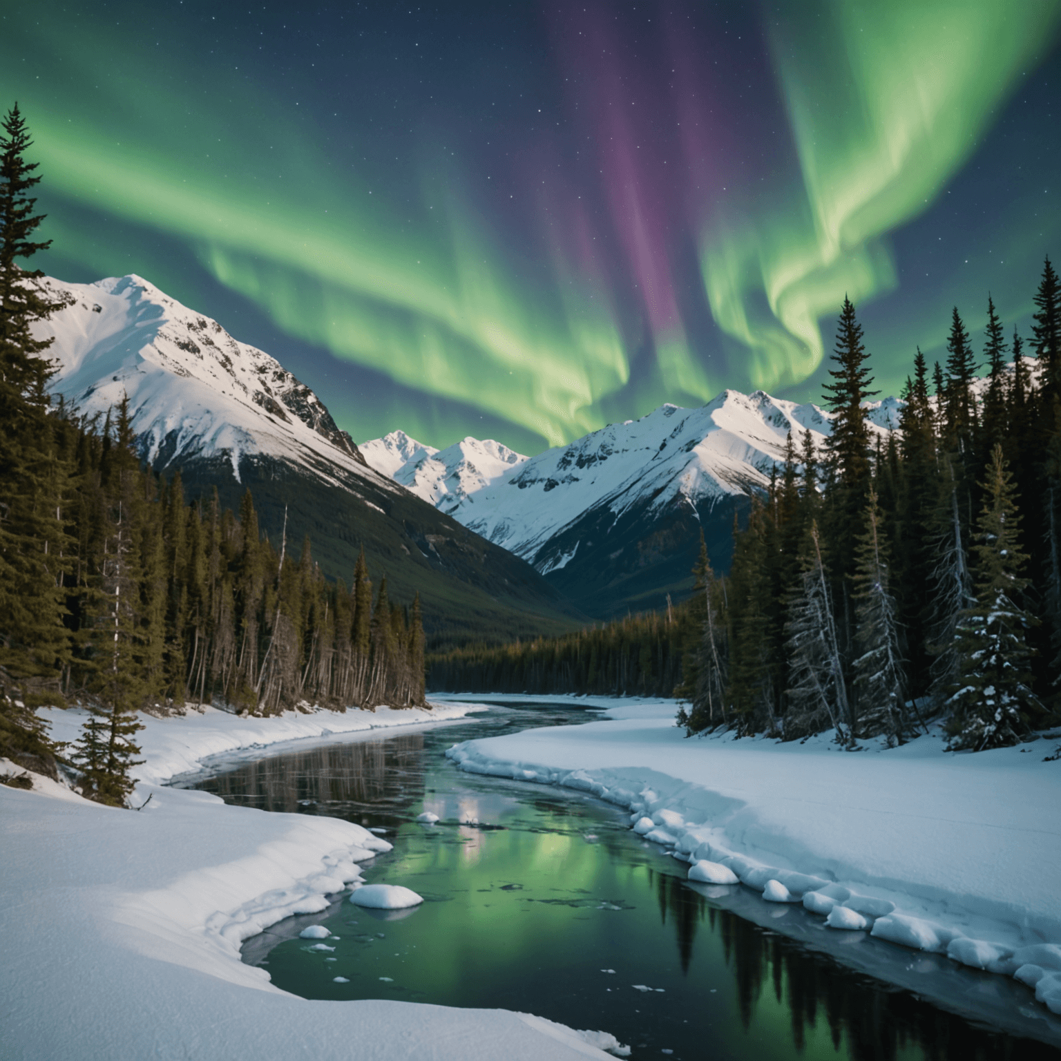 Snowmobiles in action on an Alaskan trail