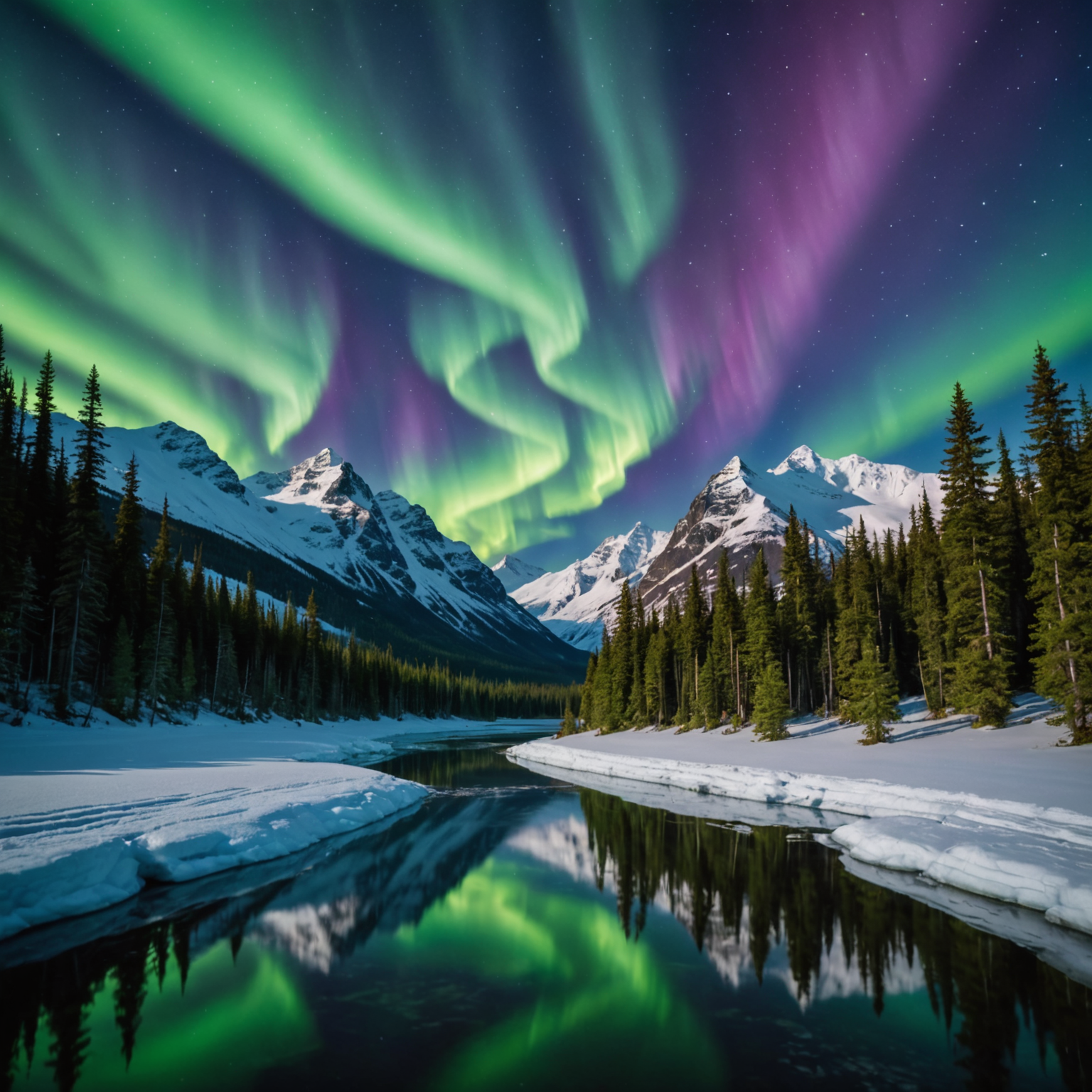 A vibrant display of the Northern Lights over Talkeetna.