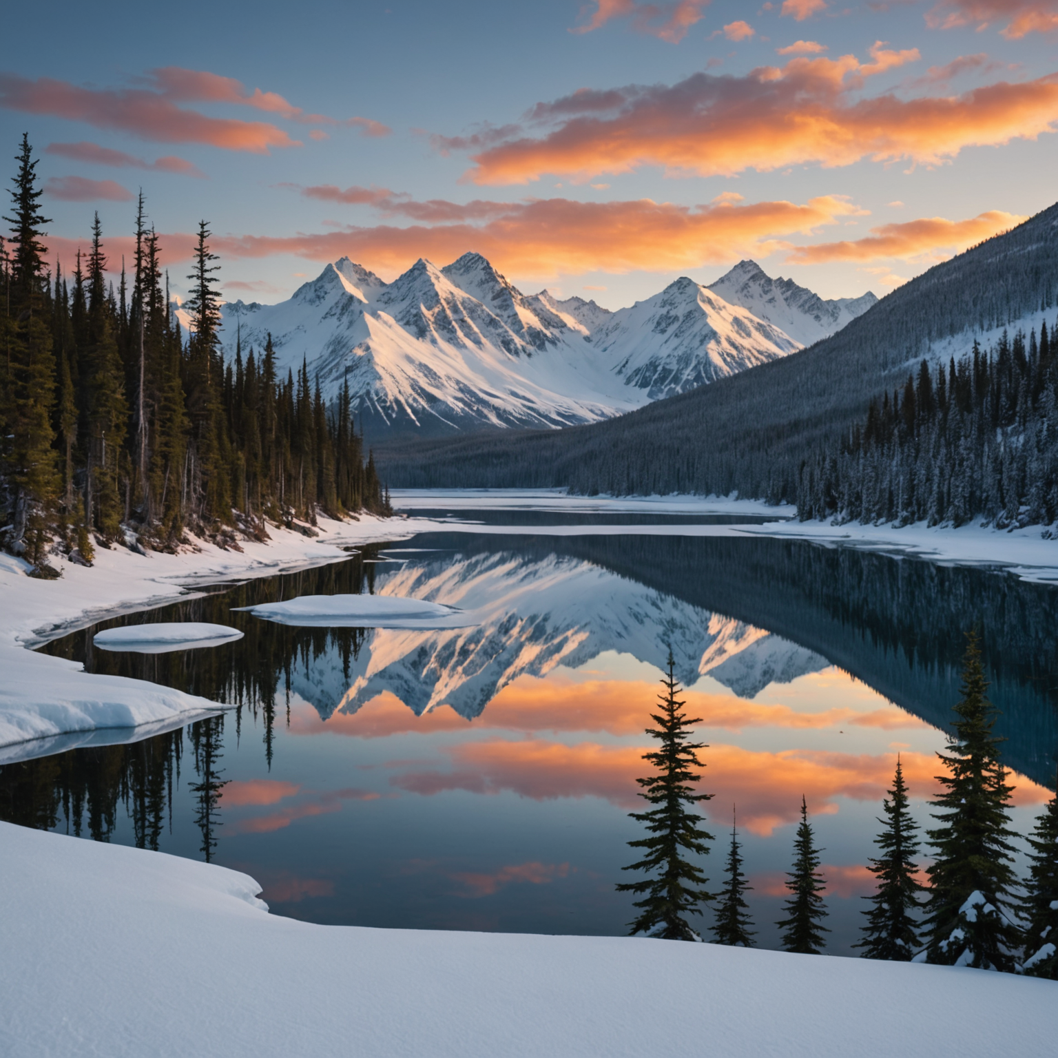 Capture the excitement of snowmobiling through Alaska's snowy terrain.