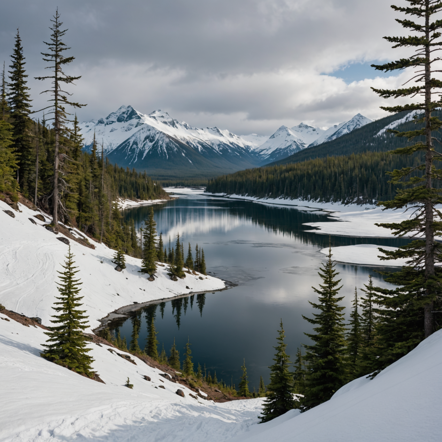 Panoramic view from April Bowl Trail overlooking Summit Lake
