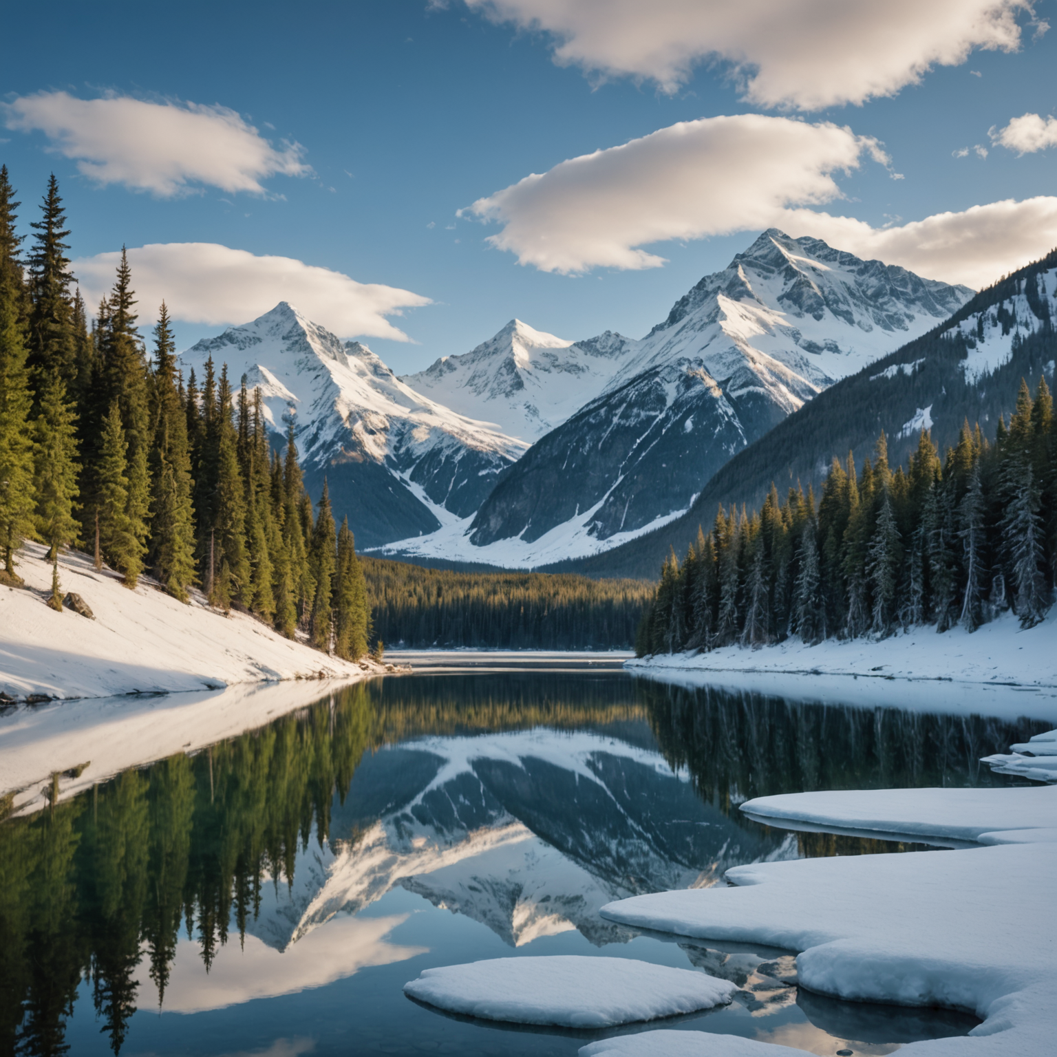 A group of snowmobiles traversing the glacier, with the majestic Alaskan mountains in the background.