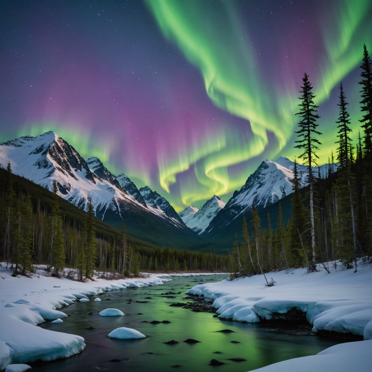 A cozy Alaskan lodge under the Northern Lights