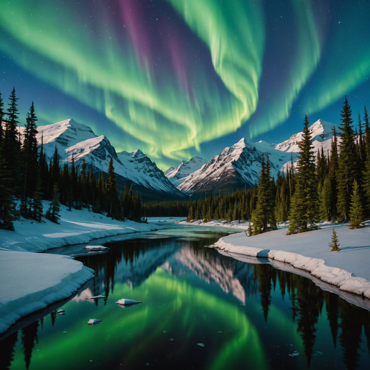 A stunning view of the Northern Lights illuminating the sky over Anchorage.