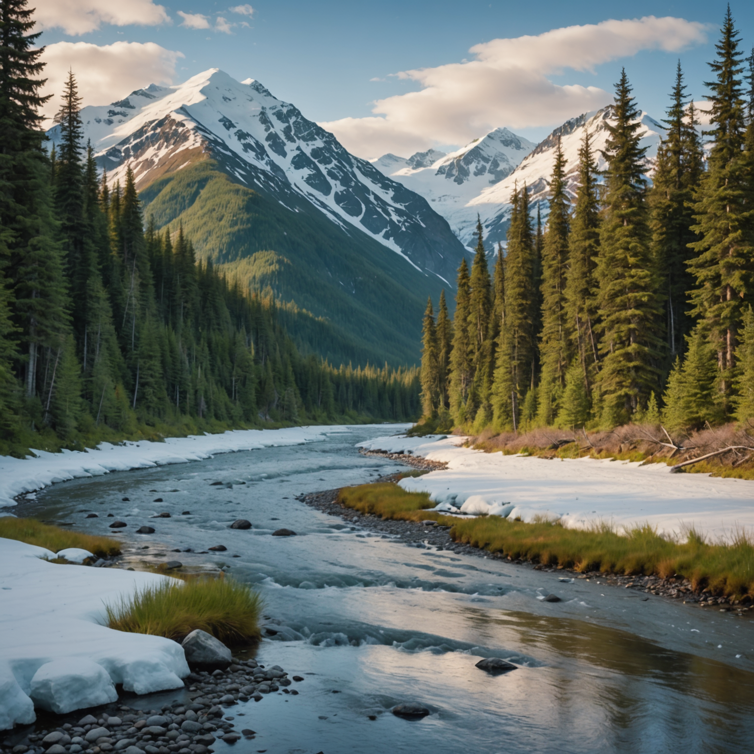 Snowmobiles on a trail with a glacier backdrop