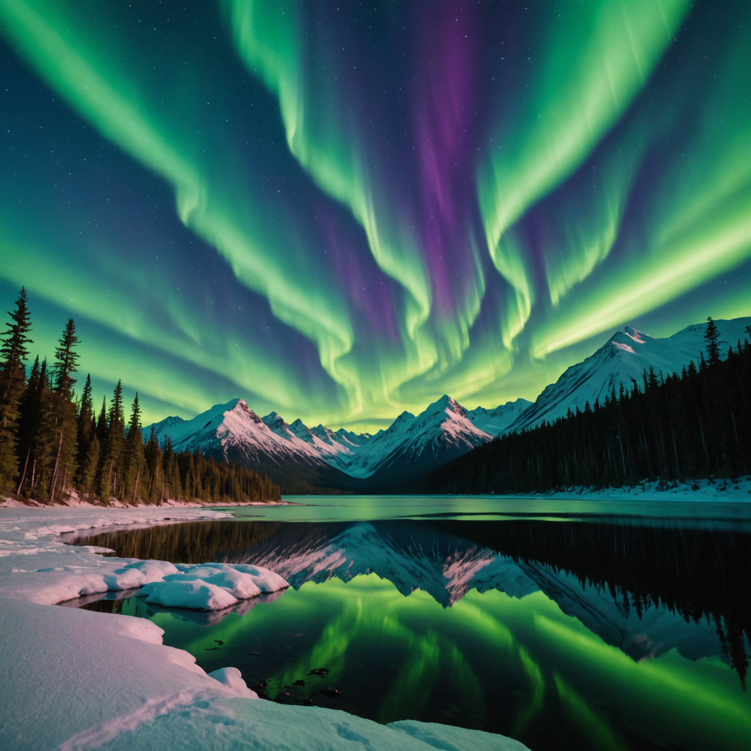 Tourists enjoying a guided northern lights tour in Alaska