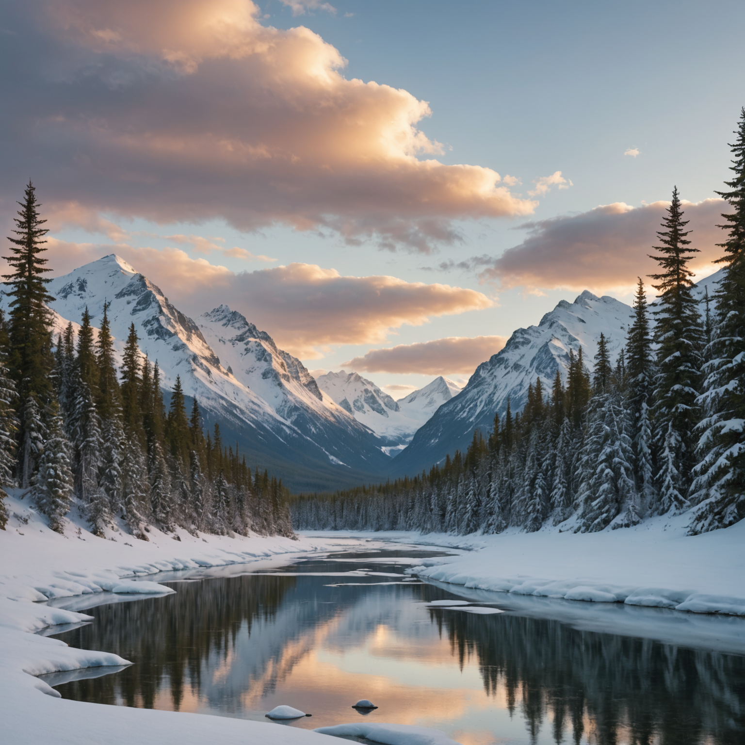 A panoramic view of Portage Valley with the Seward Highway winding through lush forests and mountains.