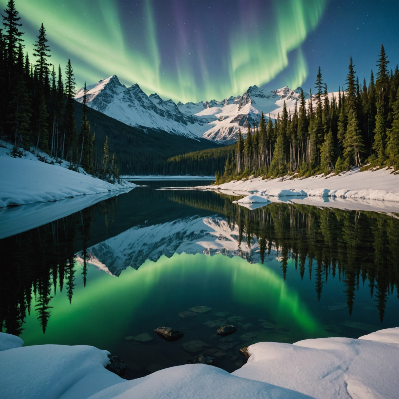 A group of snowmobilers enjoying a break with a view of the Alaskan mountains